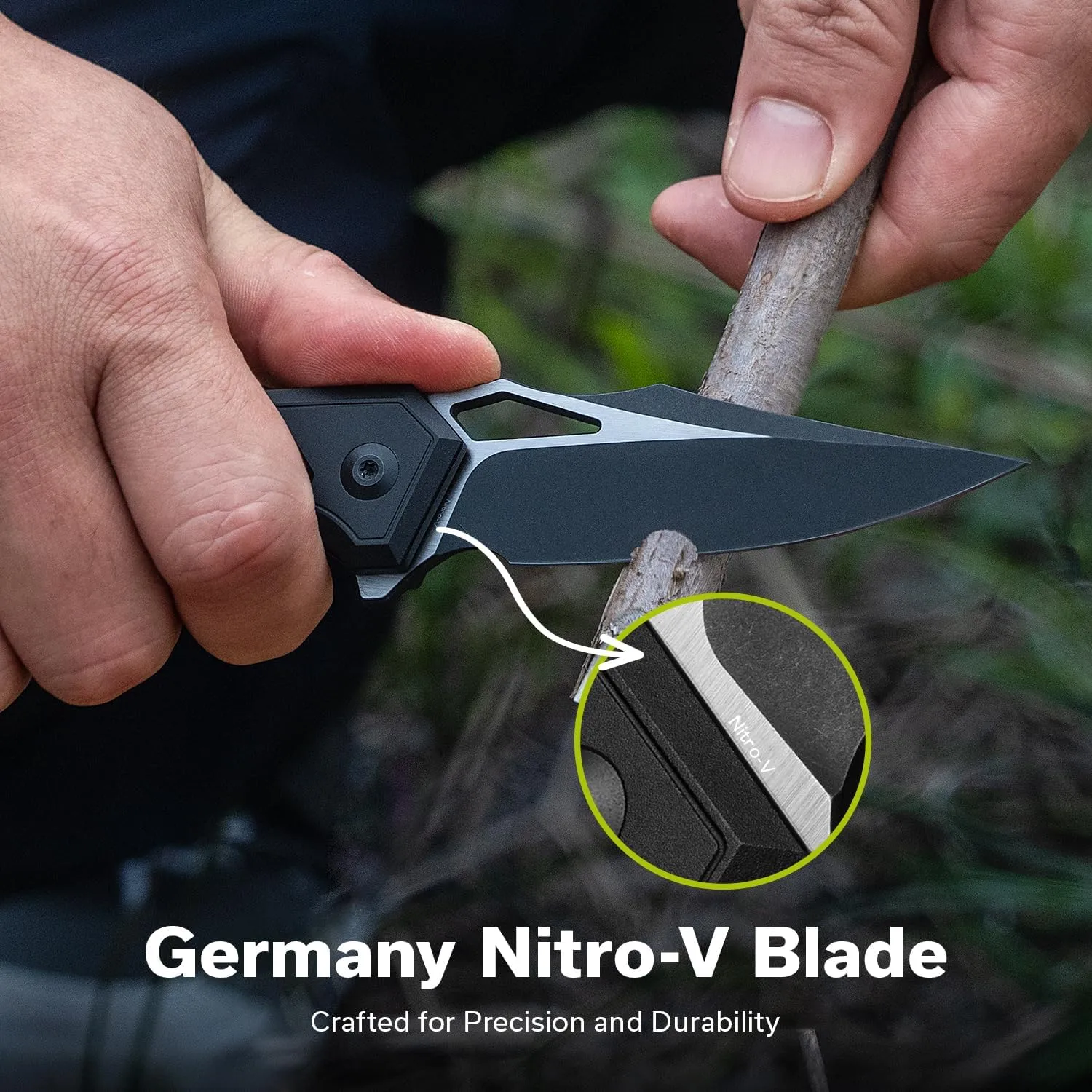 CIVIVI Anaaki Folding Pocket Knife 2.98\" Nitro-V Blade Aluminum Skeletonized Handle
