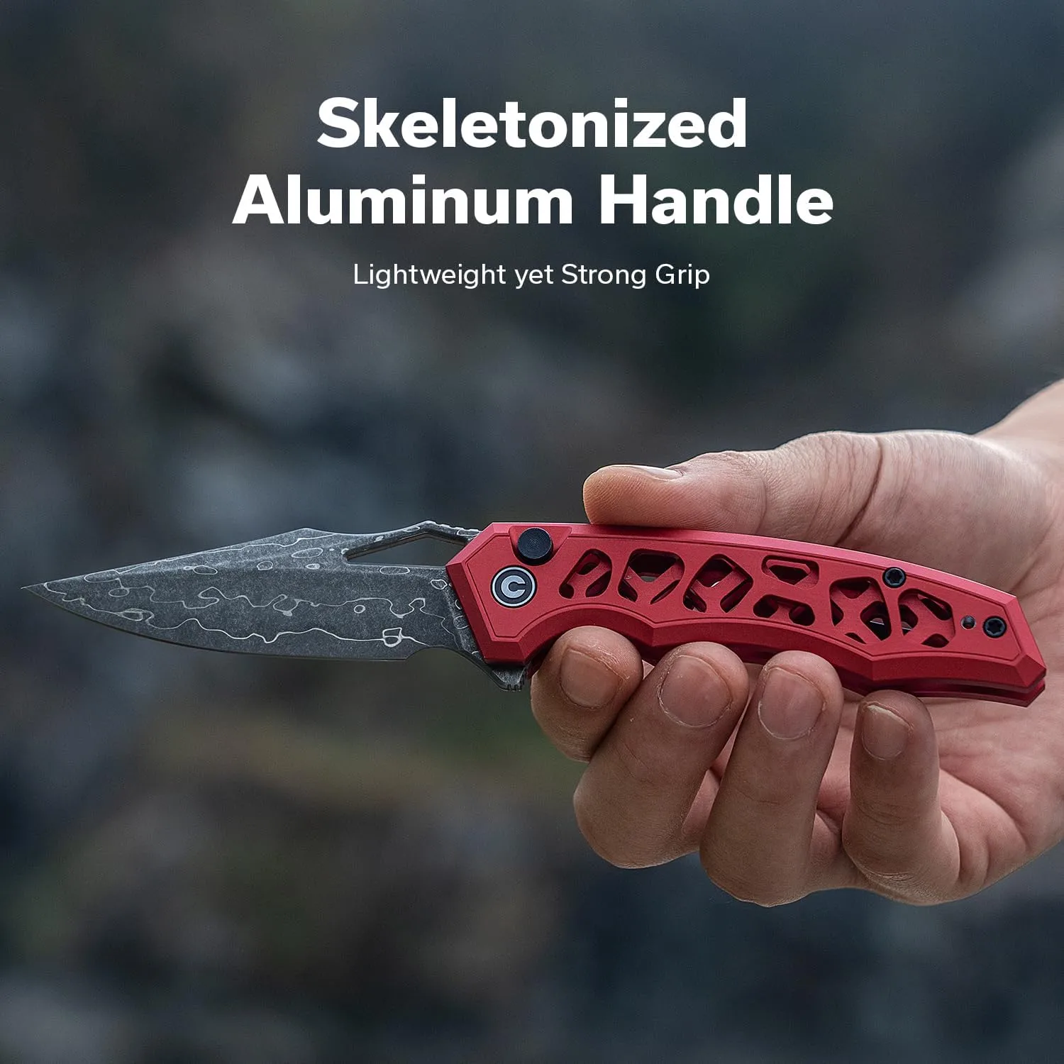 CIVIVI Anaaki Folding Pocket Knife 2.98\" Nitro-V Blade Aluminum Skeletonized Handle