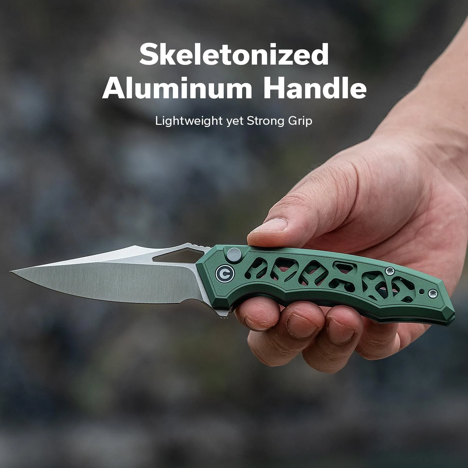 CIVIVI Anaaki Folding Pocket Knife 2.98\" Nitro-V Blade Aluminum Skeletonized Handle