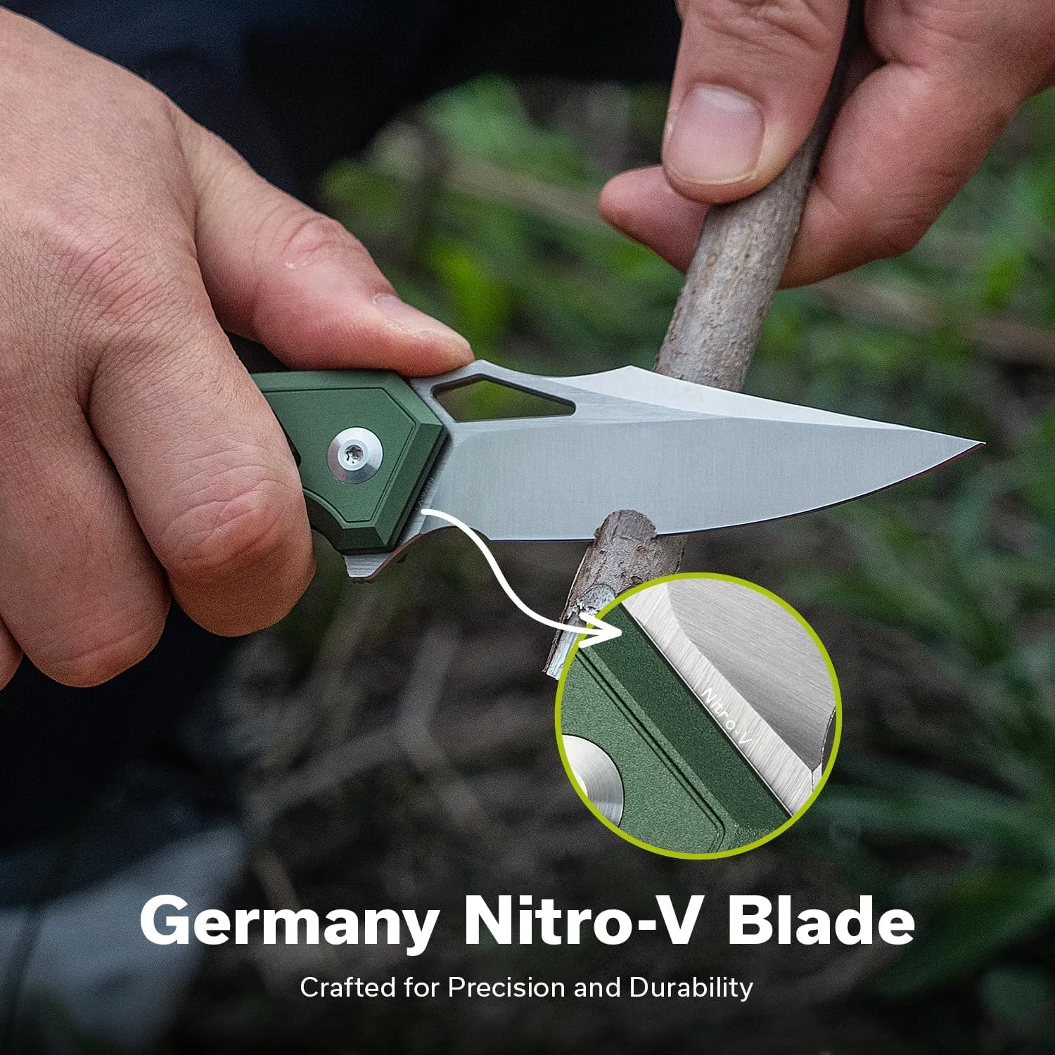 CIVIVI Anaaki Folding Pocket Knife 2.98\" Nitro-V Blade Aluminum Skeletonized Handle