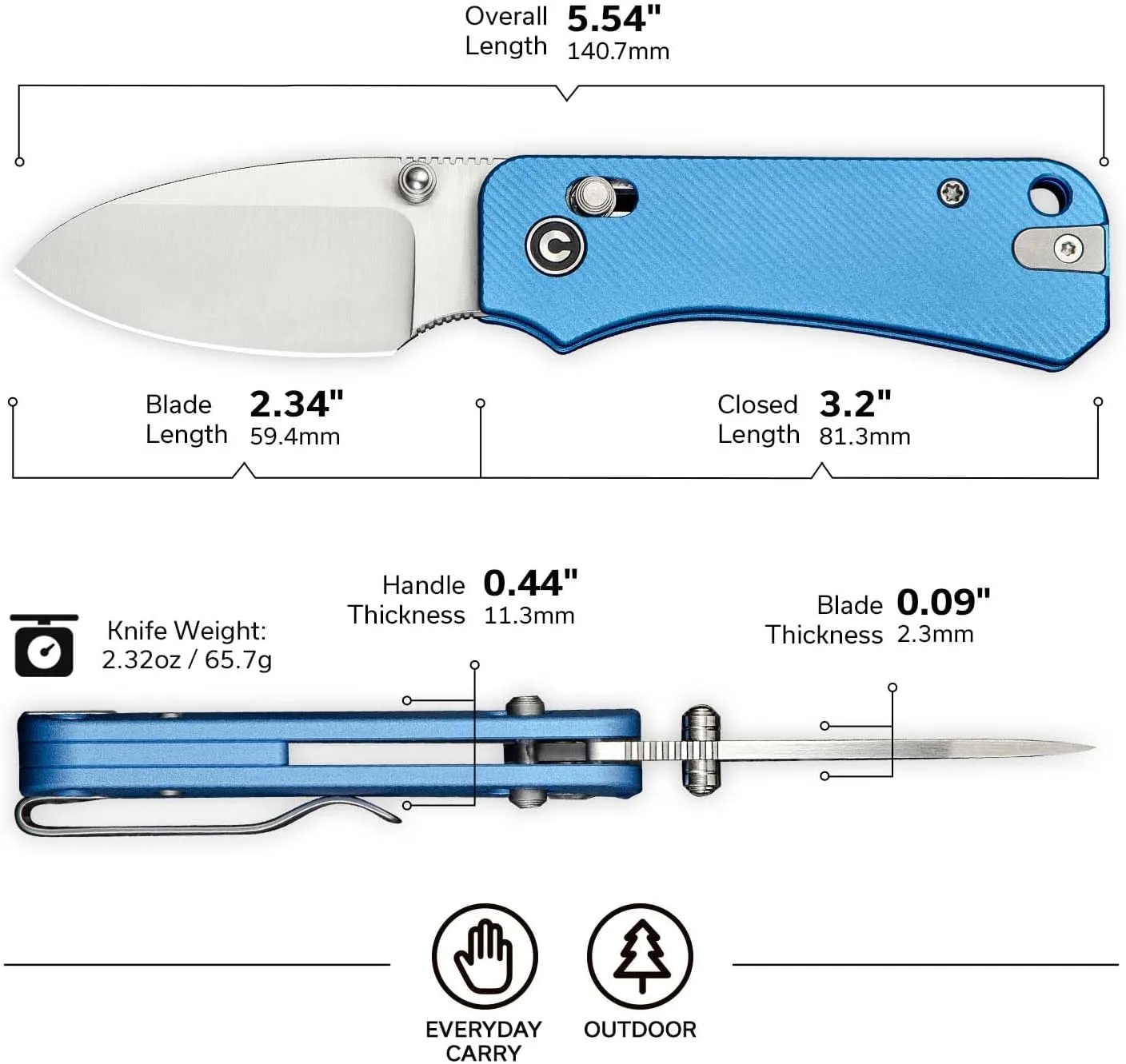 CIVIVI Baby Banter 2 Small Pocket EDC Folding Knife with 2.34" Nitro-V Blade