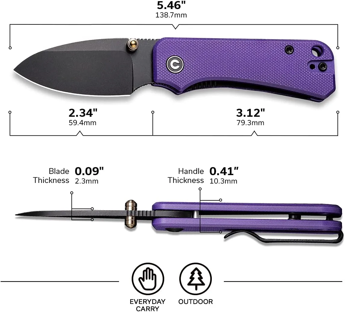 CIVIVI Baby Banter Pocket Folding Knife for EDC, 2.34" Nitro-V Blade
