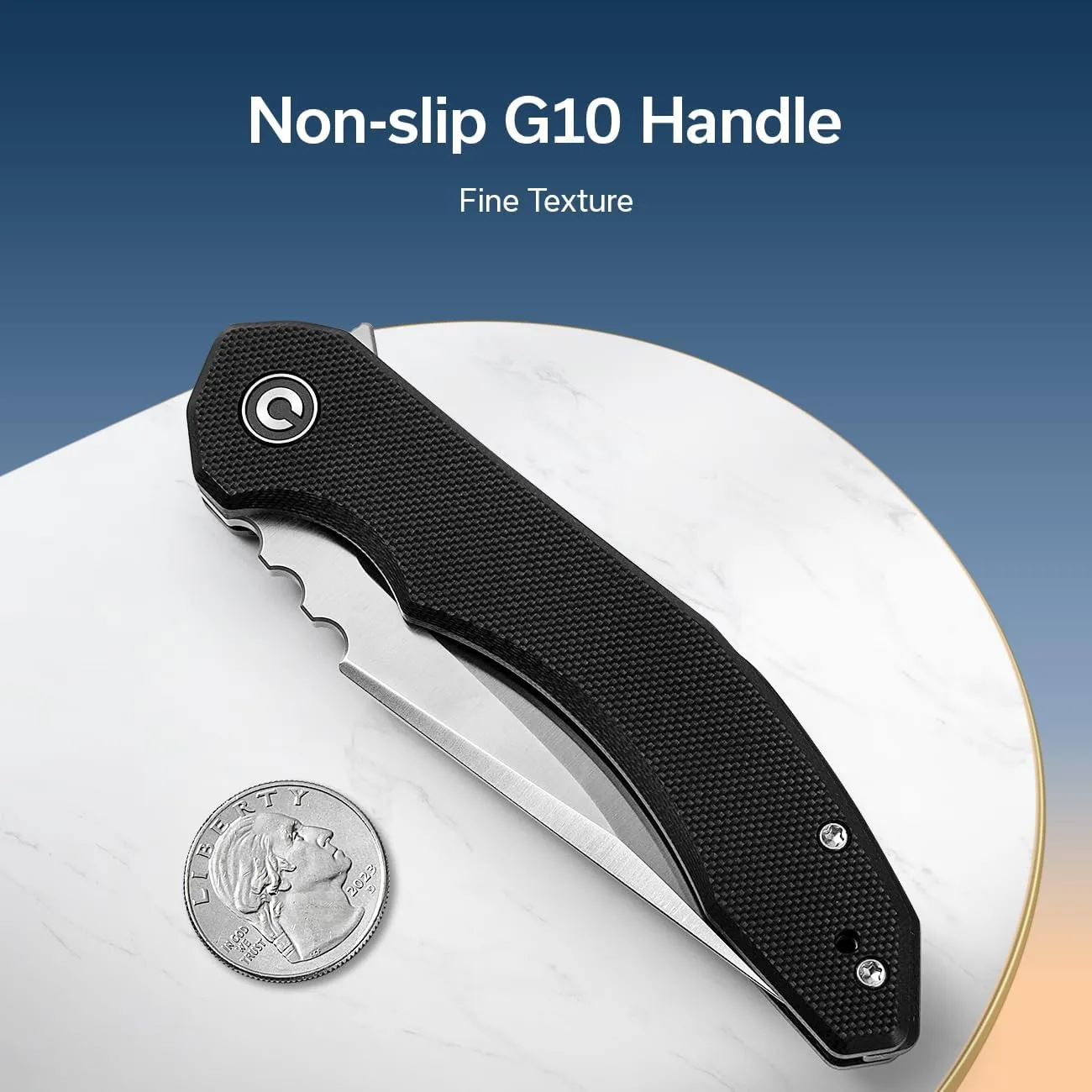 CIVIVI Bluetick Folding Knife for EDC, Pocket Knife with 3.47" 14C28N Blade G10 Handle