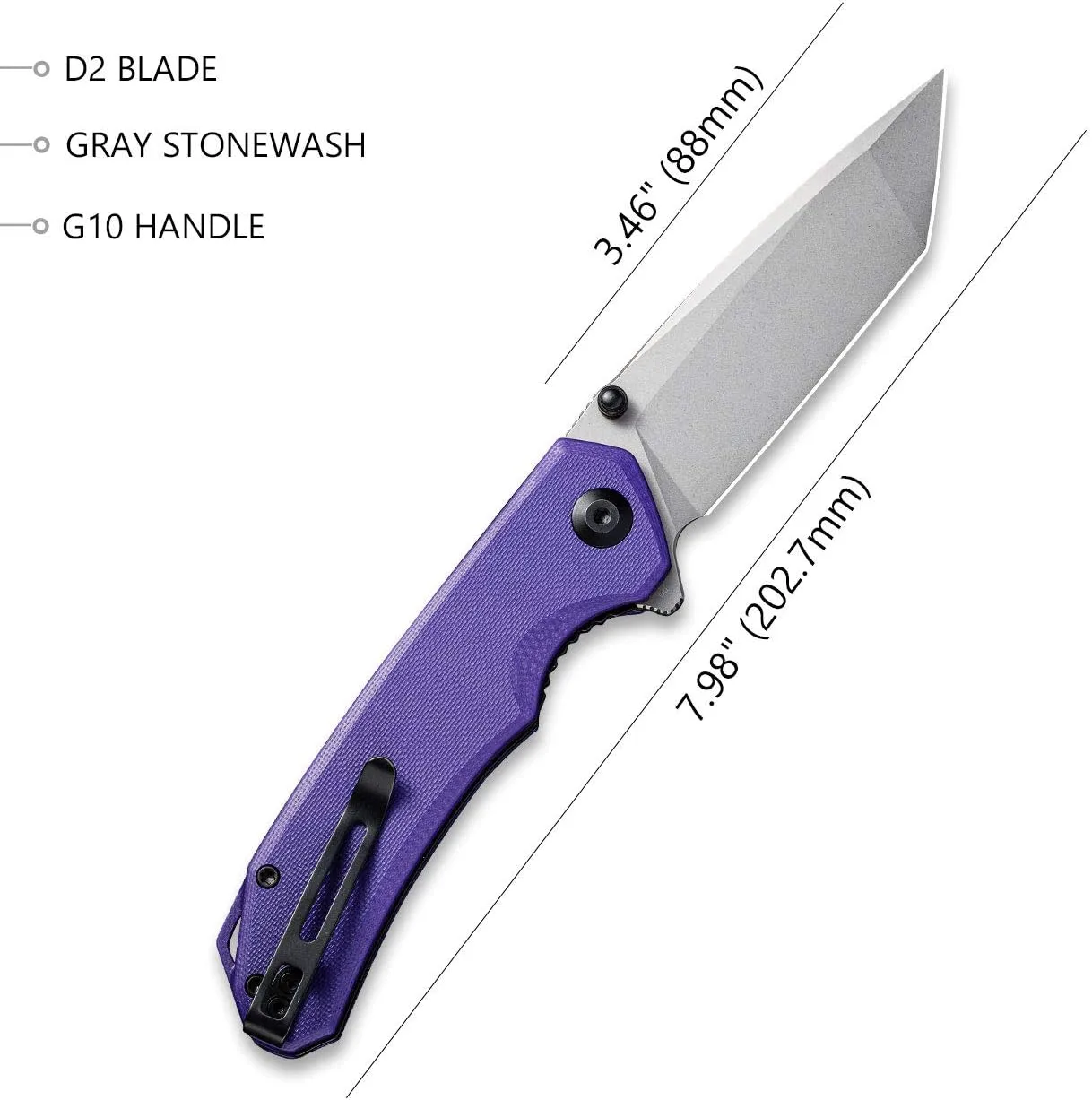 CIVIVI Brazen Folding Pocket Knife D2 Tanto Blade