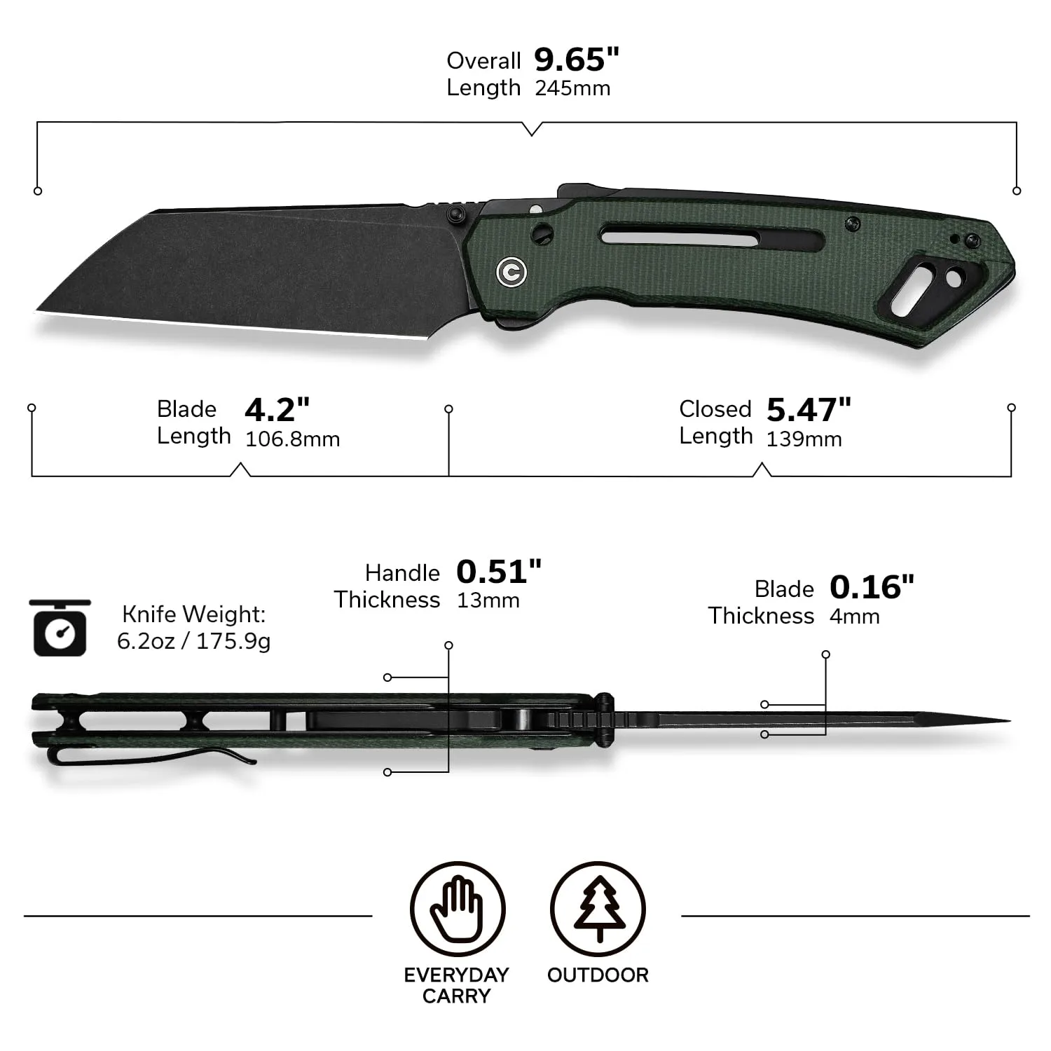 CIVIVI Buster FG Superlock Folding Pocket Knife
