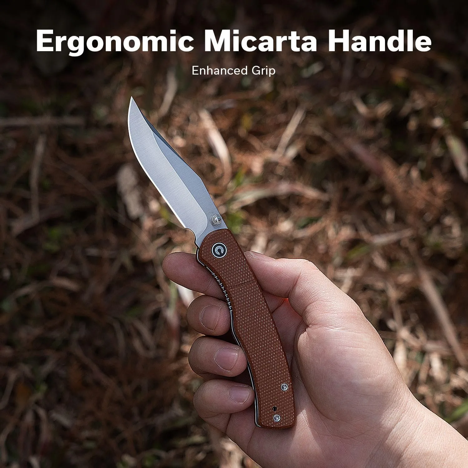 CIVIVI Clingman EDC Pocket Folding Knife, 2.99" Nitro-V, Liner Lock, Titanium Reversible Clip