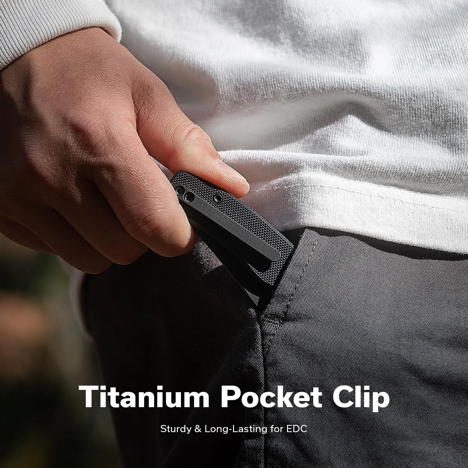 CIVIVI Clingman EDC Pocket Folding Knife, 2.99" Nitro-V, Liner Lock, Titanium Reversible Clip