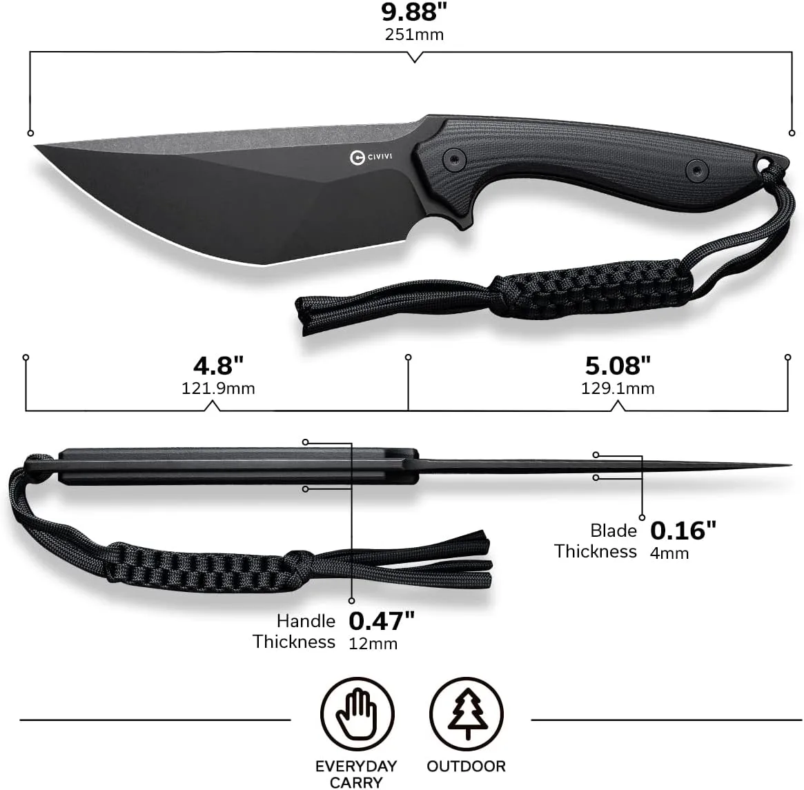 CIVIVI Concept 22 Fixed Blade Knife C21047
