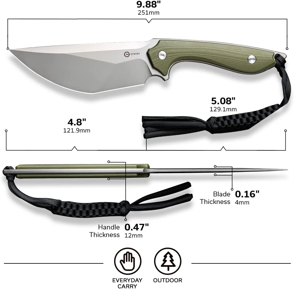 CIVIVI Concept 22 Fixed Blade Knife C21047