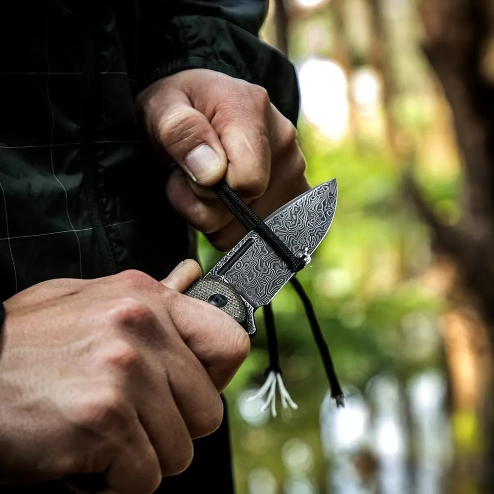 CIVIVI Conspirator Pocket Folding Knife 3.48in Blade, Micarta Handle, Button Lock
