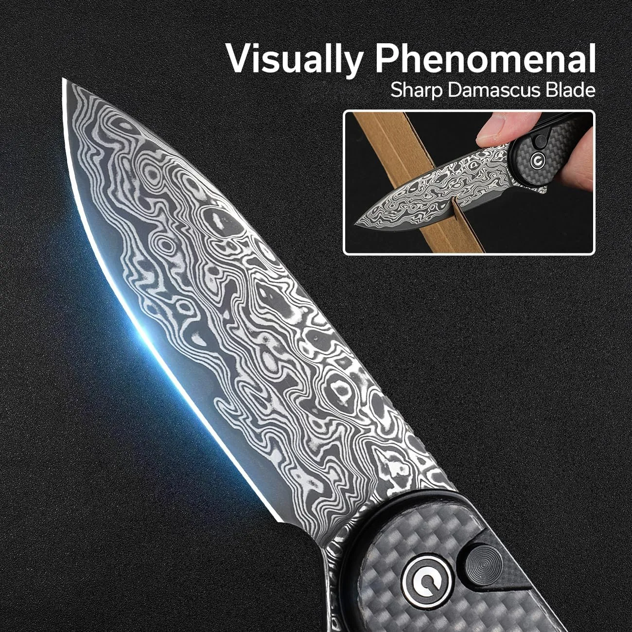 CIVIVI Elementum II Pocket Folding Knife 2.96in Blade Button Lock Deep-Carry Clip