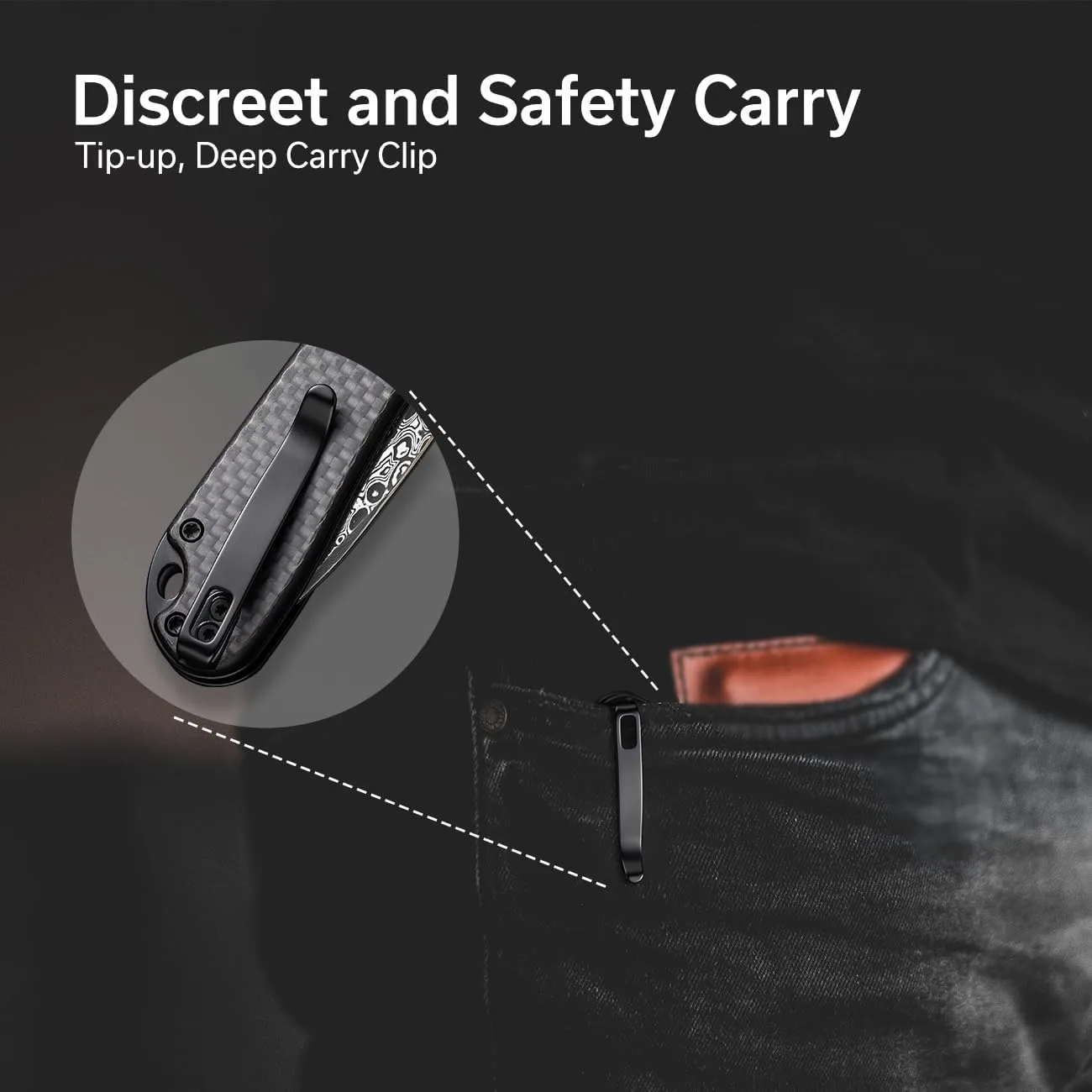 CIVIVI Elementum II Pocket Folding Knife 2.96in Blade Button Lock Deep-Carry Clip