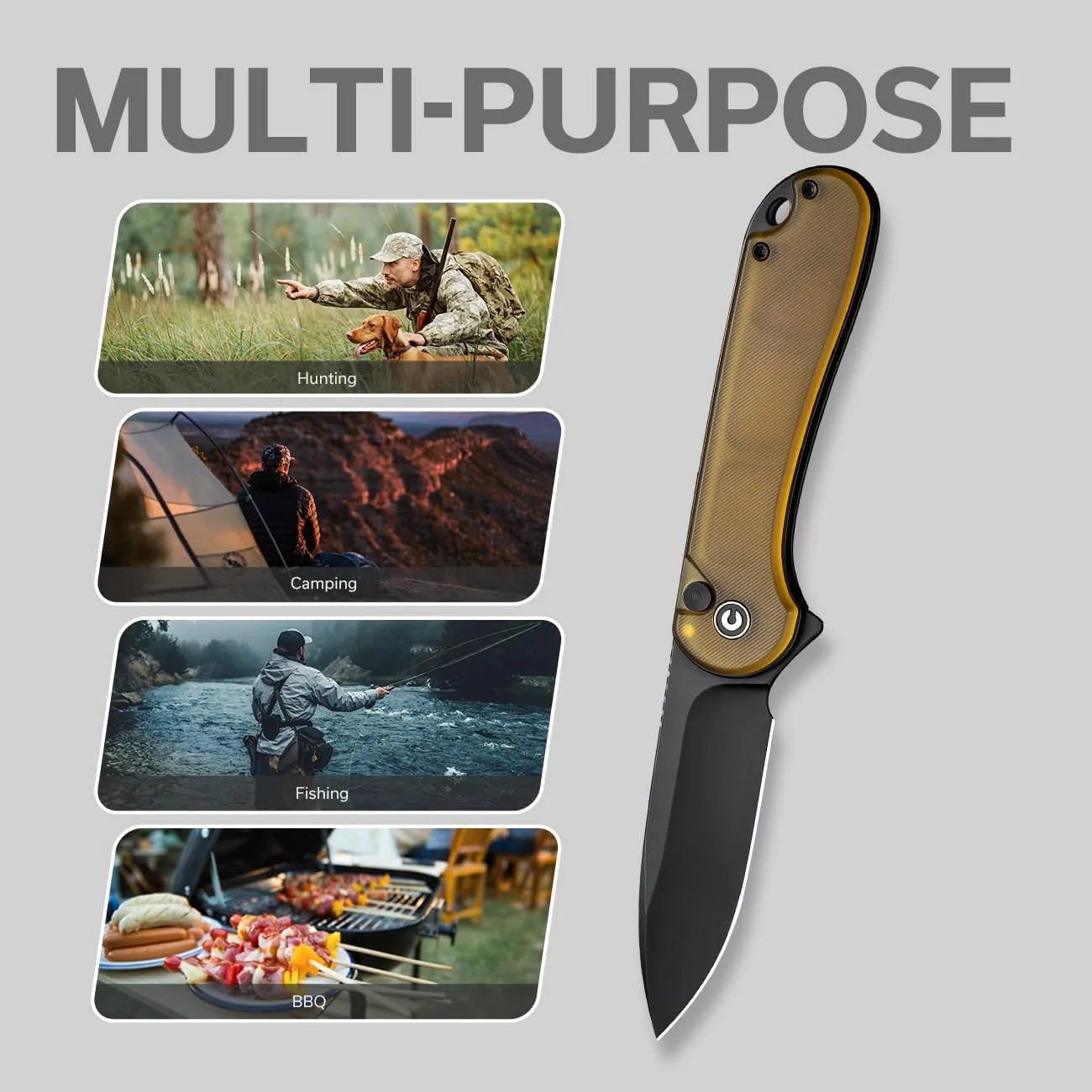 CIVIVI Elementum II Pocket Folding Knife 2.96in Blade Button Lock Deep-Carry Clip