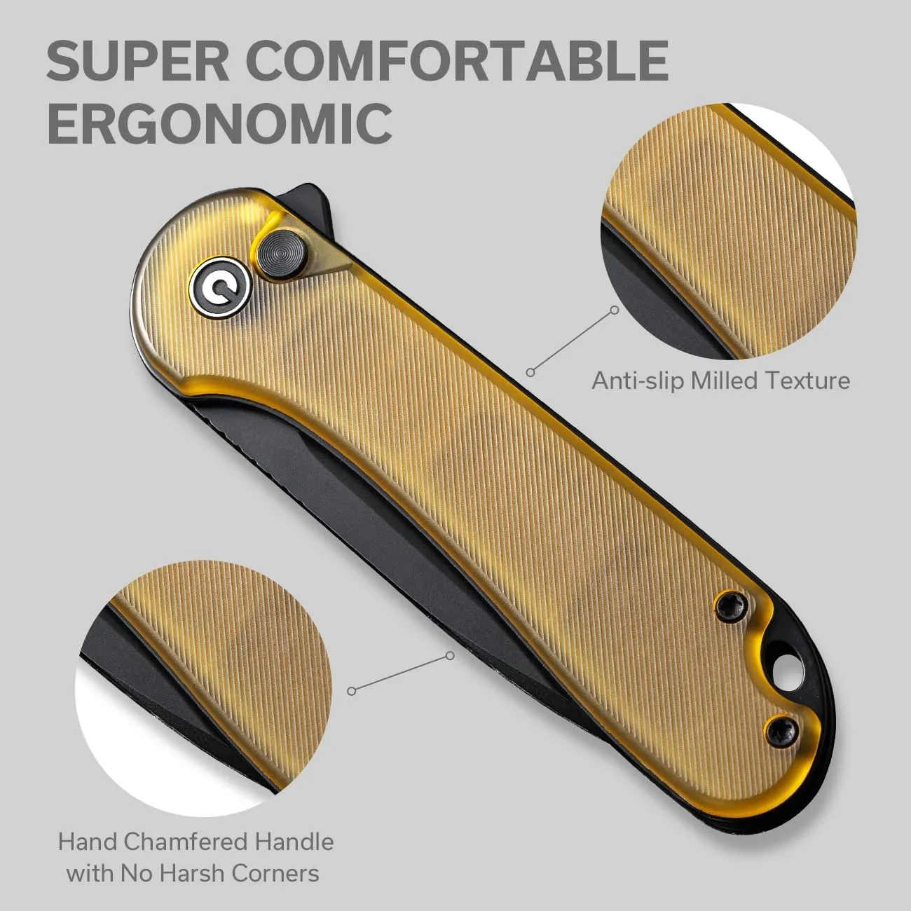 CIVIVI Elementum II Pocket Folding Knife 2.96in Blade Button Lock Deep-Carry Clip
