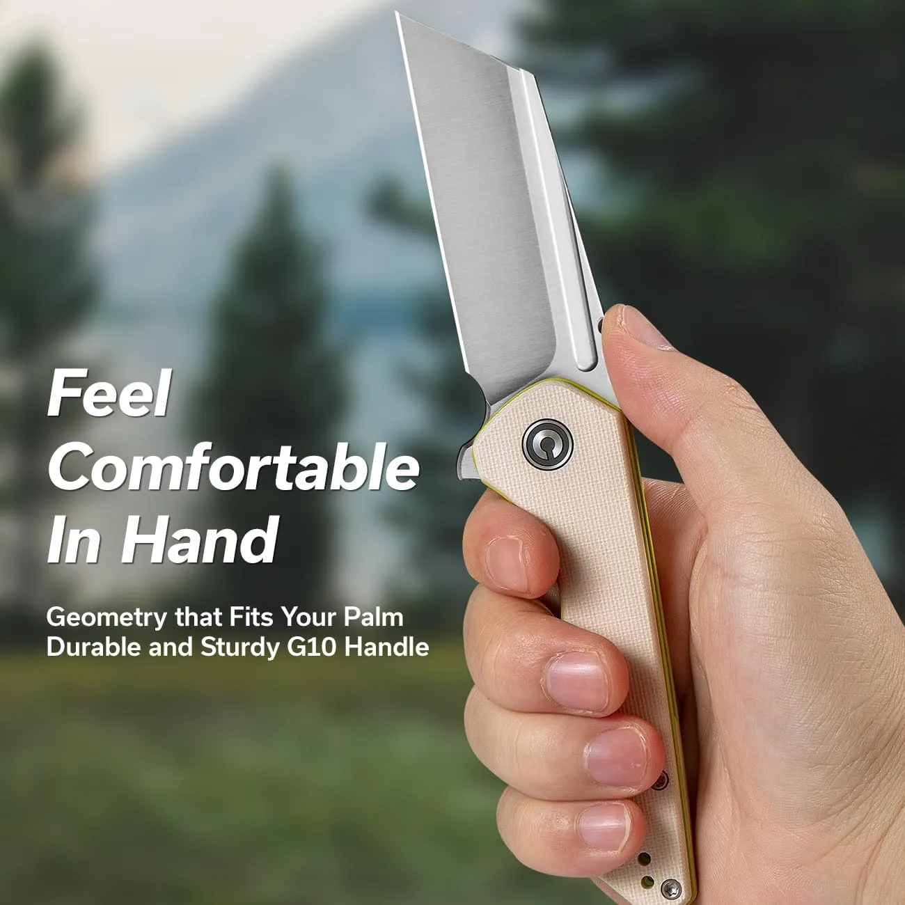 CIVIVI ExOne Folding Pocket Knife, 2.94" Nitro-V Reverse Tanto, G10 Handle
