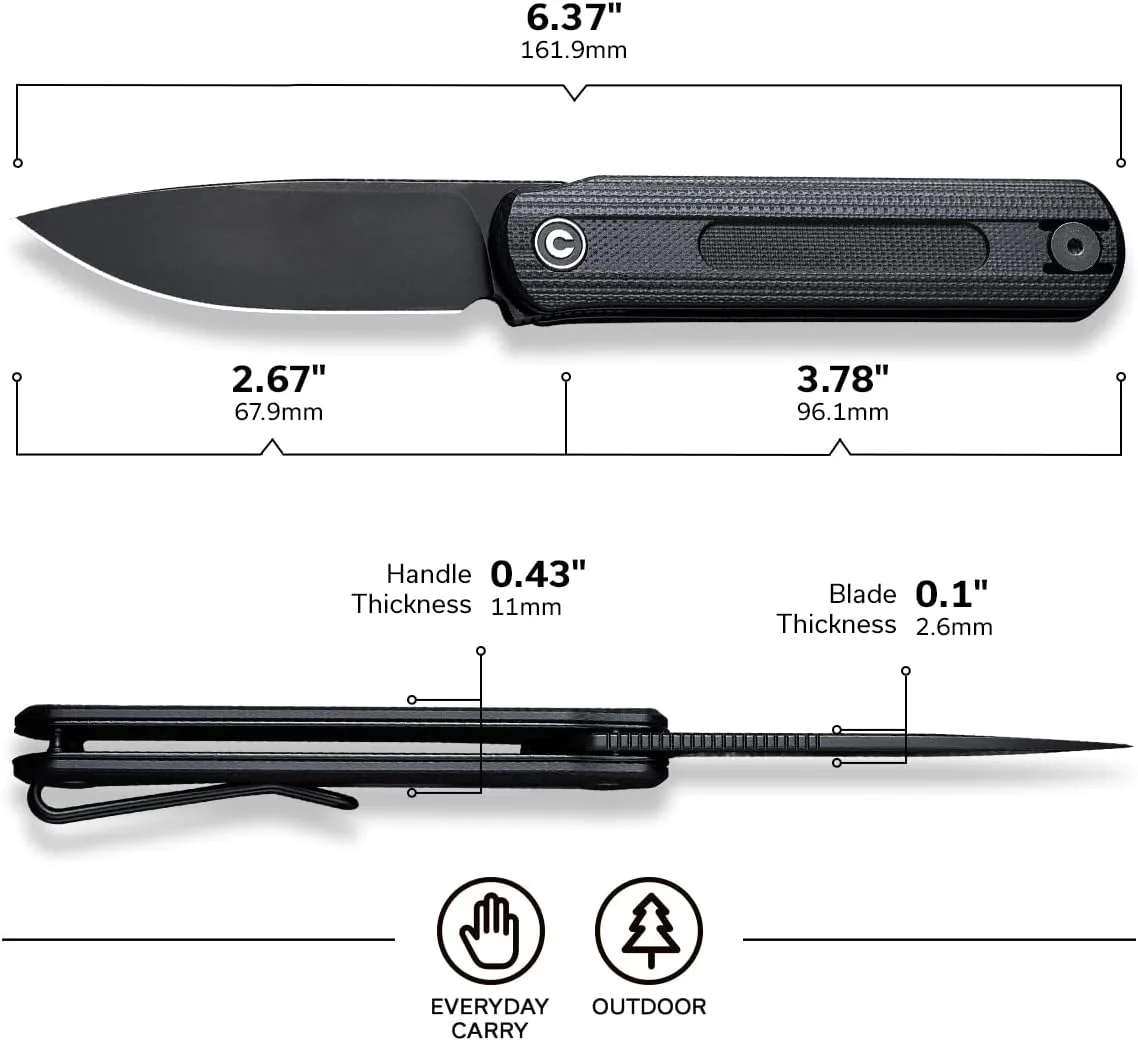 CIVIVI Foldis Pocket Folding Knife, 2.67-in Nitro-V Steel