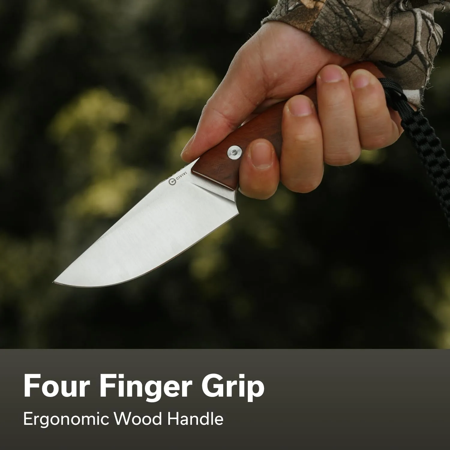 CIVIVI Gander Fixed Blade Knife with Kydex Sheath, 3.63" 14C28N Blade