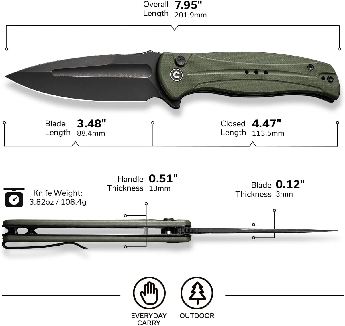 CIVIVI Incindie Folding Pocket Knife