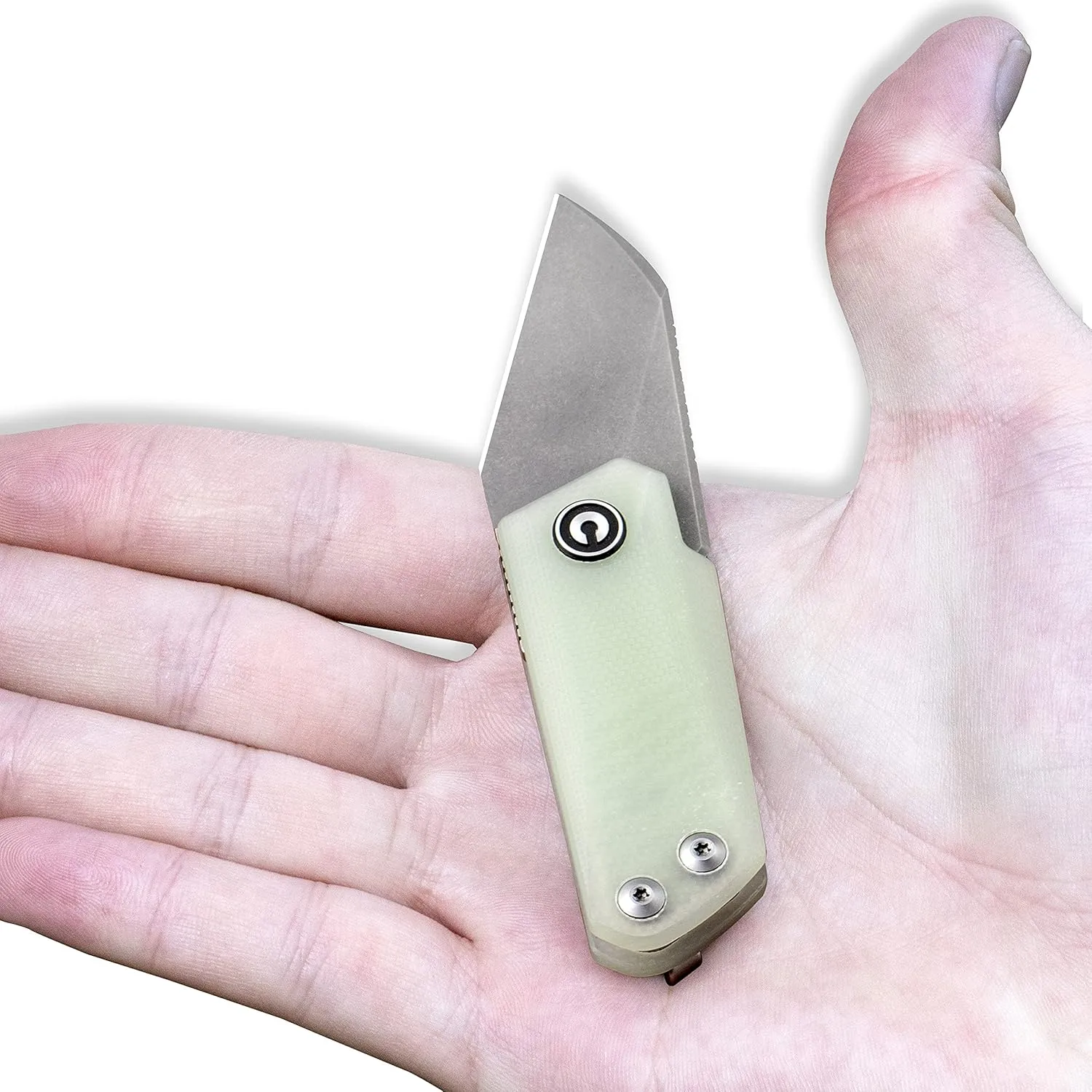 CIVIVI Ki-V Front Flipper Pocket Knife, Double Detent Slip Joint Small Folding Knife with Deep Carry Pocket Clip For Easy