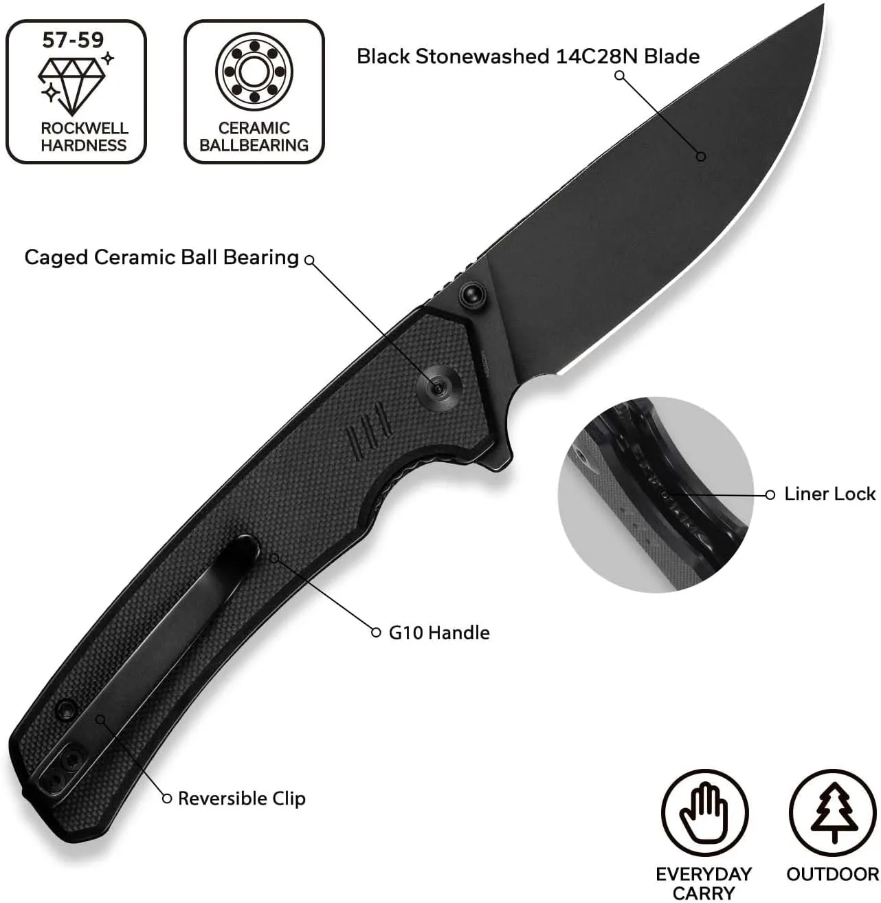 CIVIVI Merit Folding Pocket Knife with 3.28" 14C28N Blade