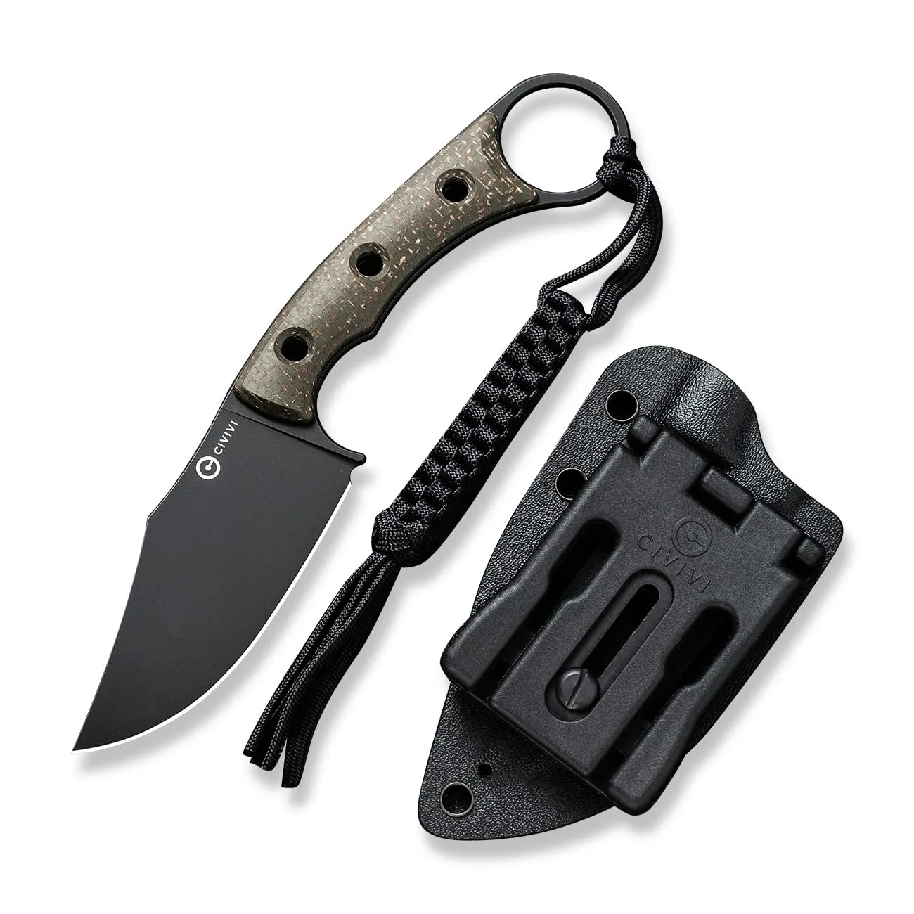 CIVIVI Midwatch Fixed Blade Knife, 3.39" Bohler N690 with Kydex Sheath