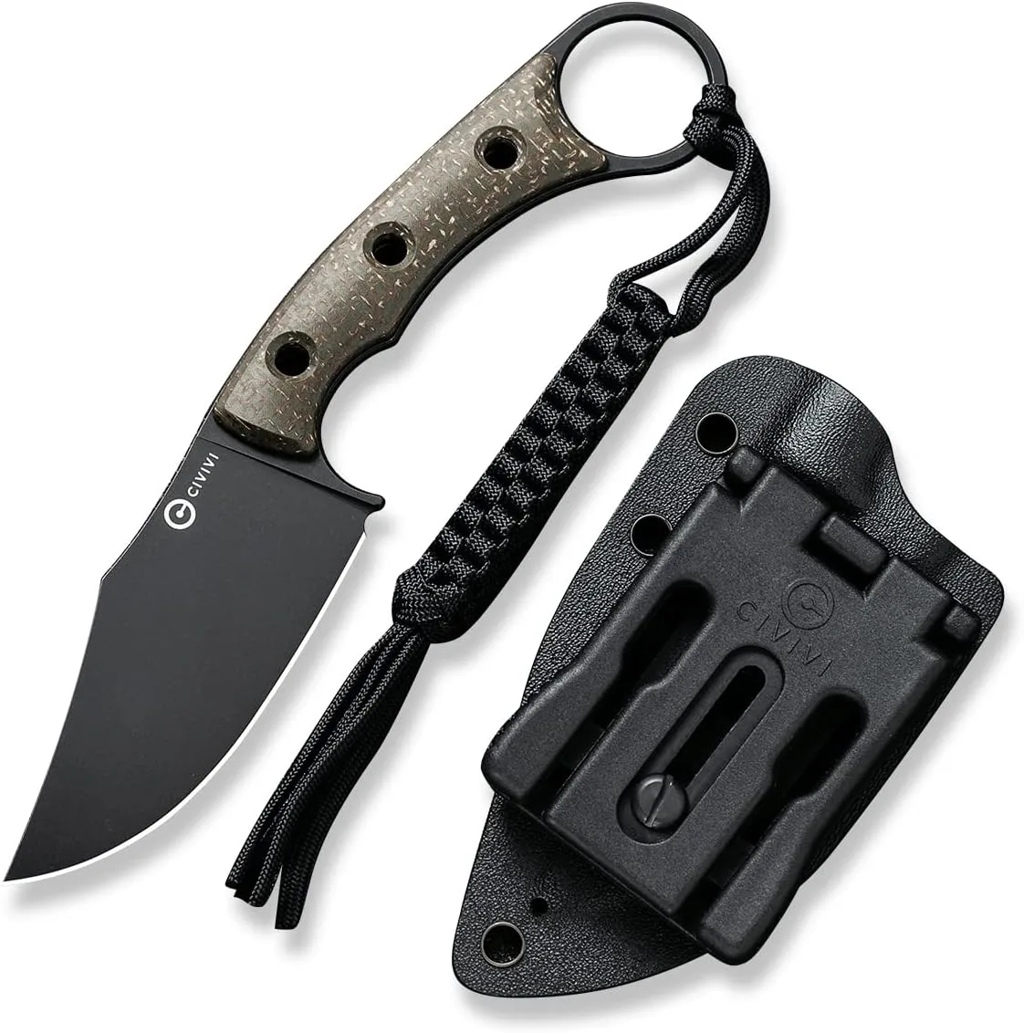 CIVIVI Midwatch Fixed Blade Knife, 3.39" Bohler N690 with Kydex Sheath