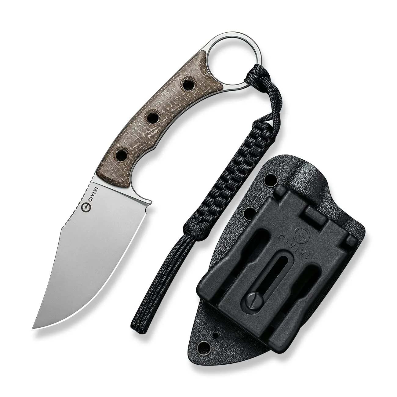 CIVIVI Midwatch Fixed Blade Knife, 3.39" Bohler N690 with Kydex Sheath