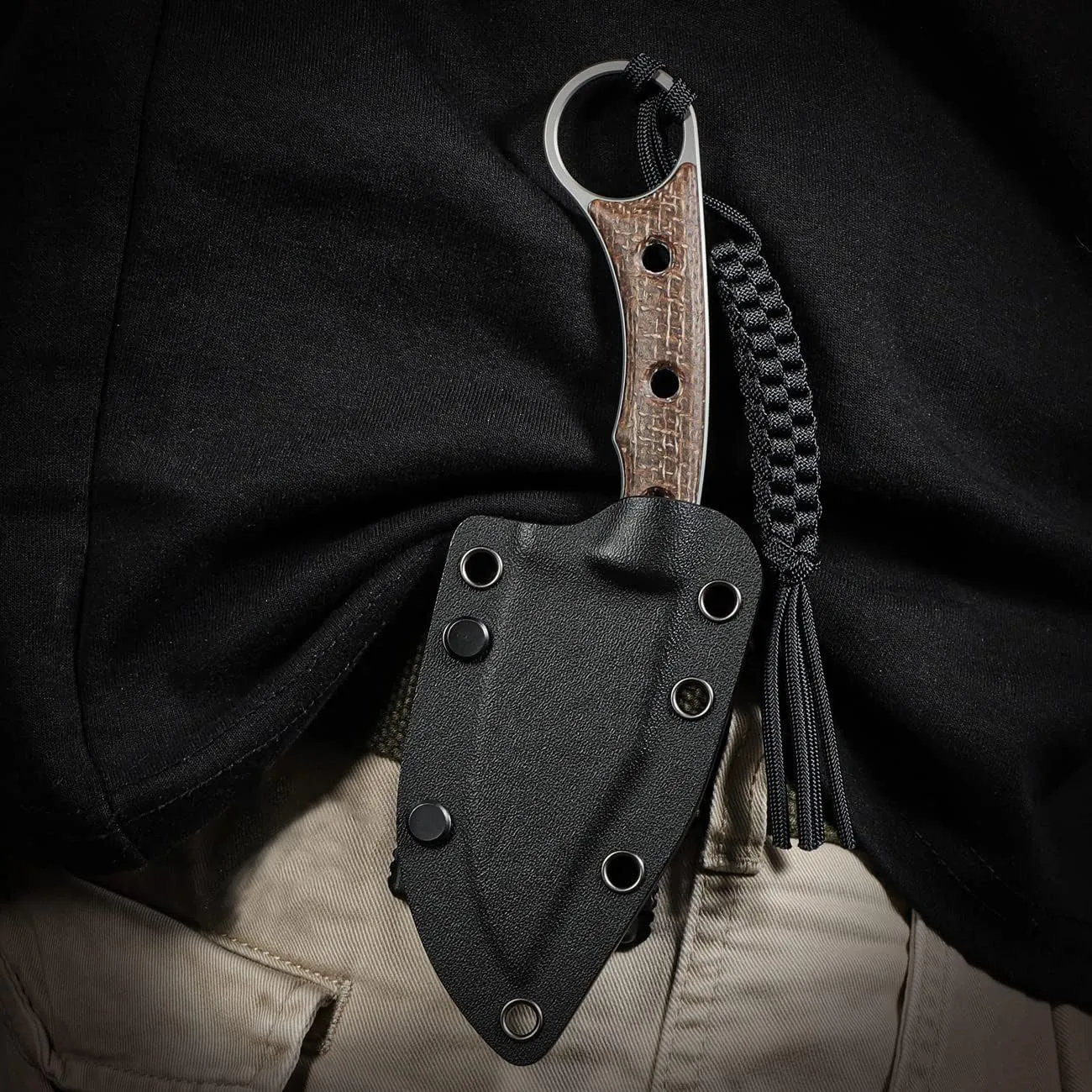 CIVIVI Midwatch Fixed Blade Knife, 3.39" Bohler N690 with Kydex Sheath