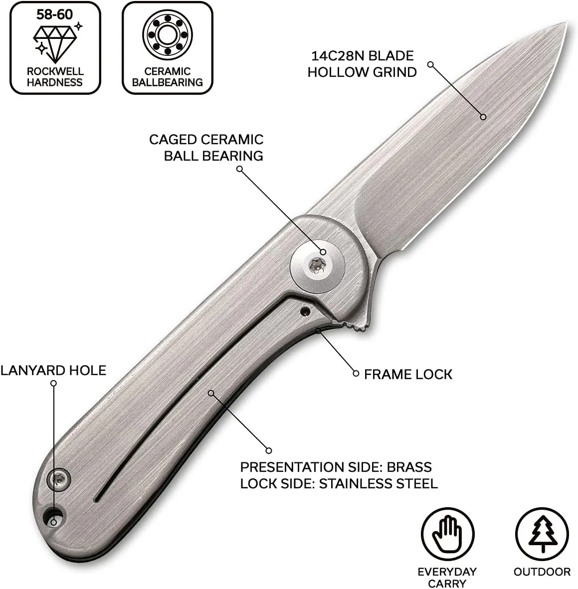 CIVIVI Mini Elementum Flipper Pocket Knife with 1.83" 14C28N Blade