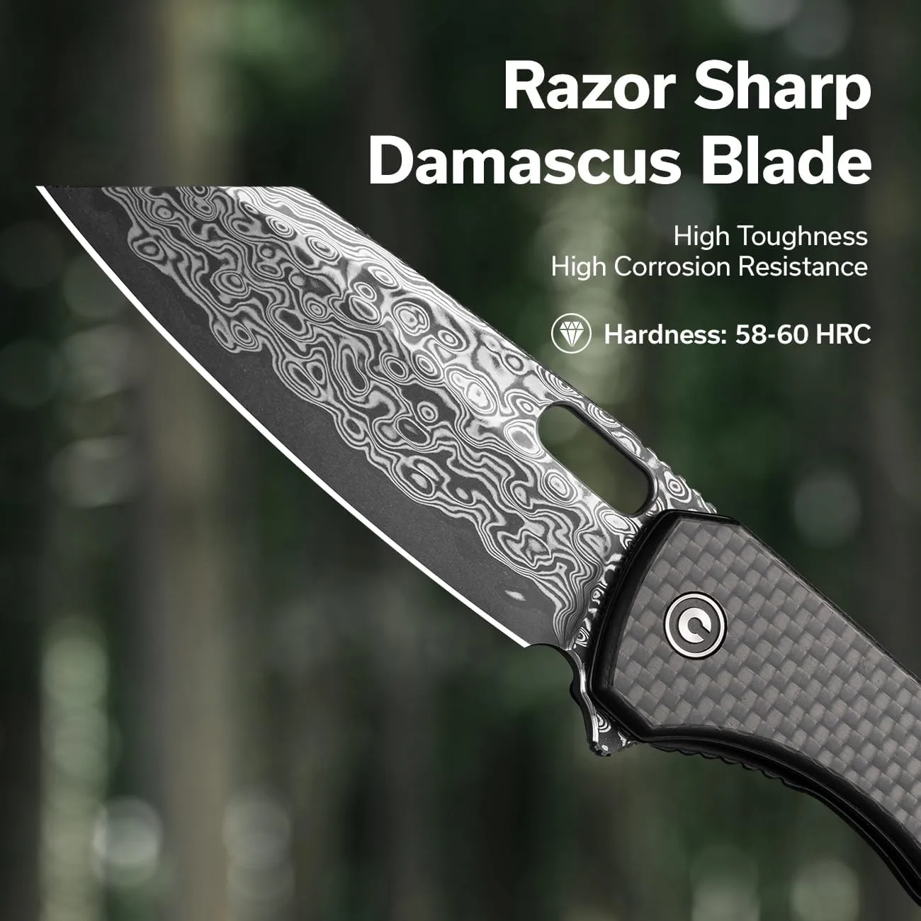 CIVIVI Nugz Folding Pocket Knife for EDC, 3.17" Reverse Tanto Blade C23060