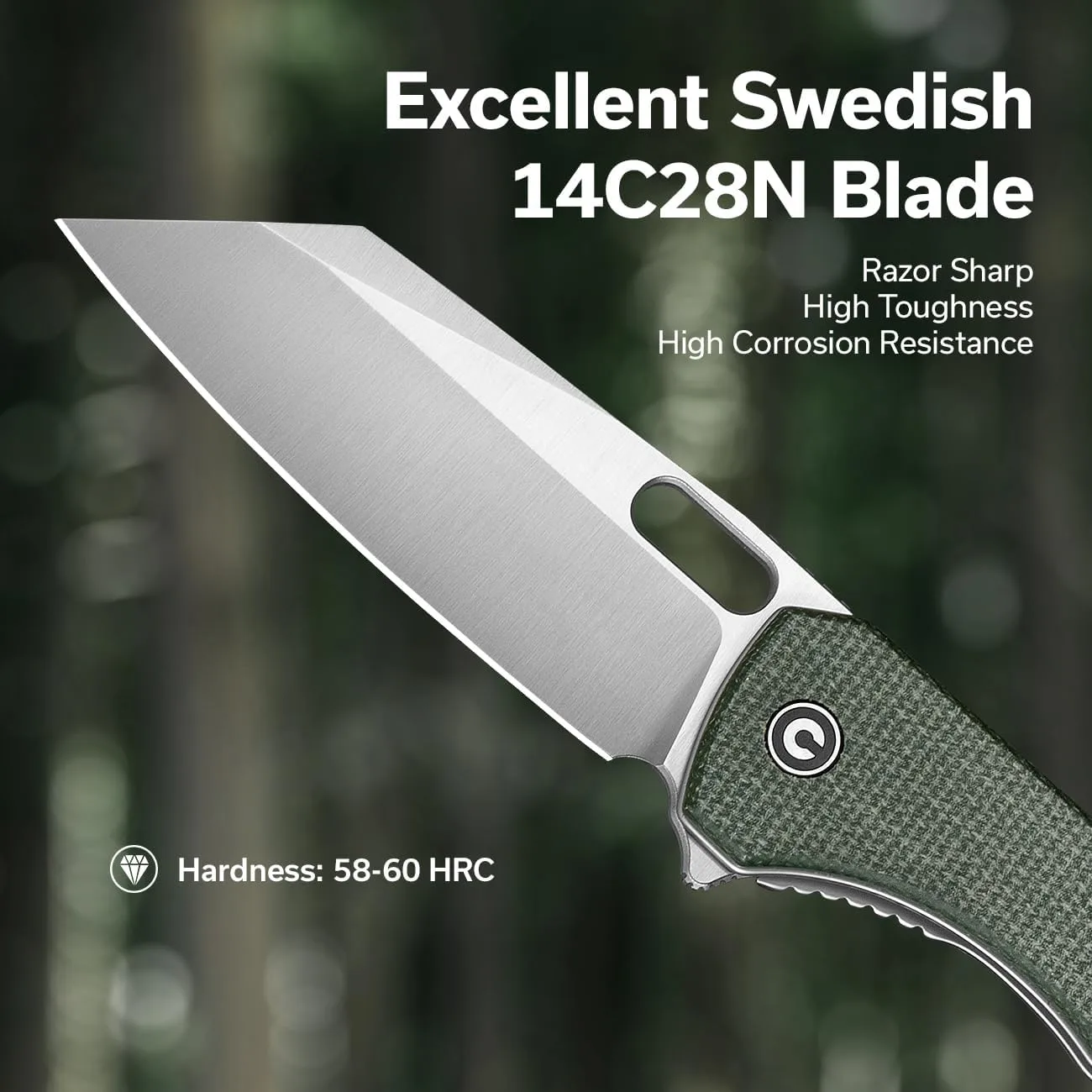 CIVIVI Nugz Folding Pocket Knife for EDC, 3.17" Reverse Tanto Blade C23060