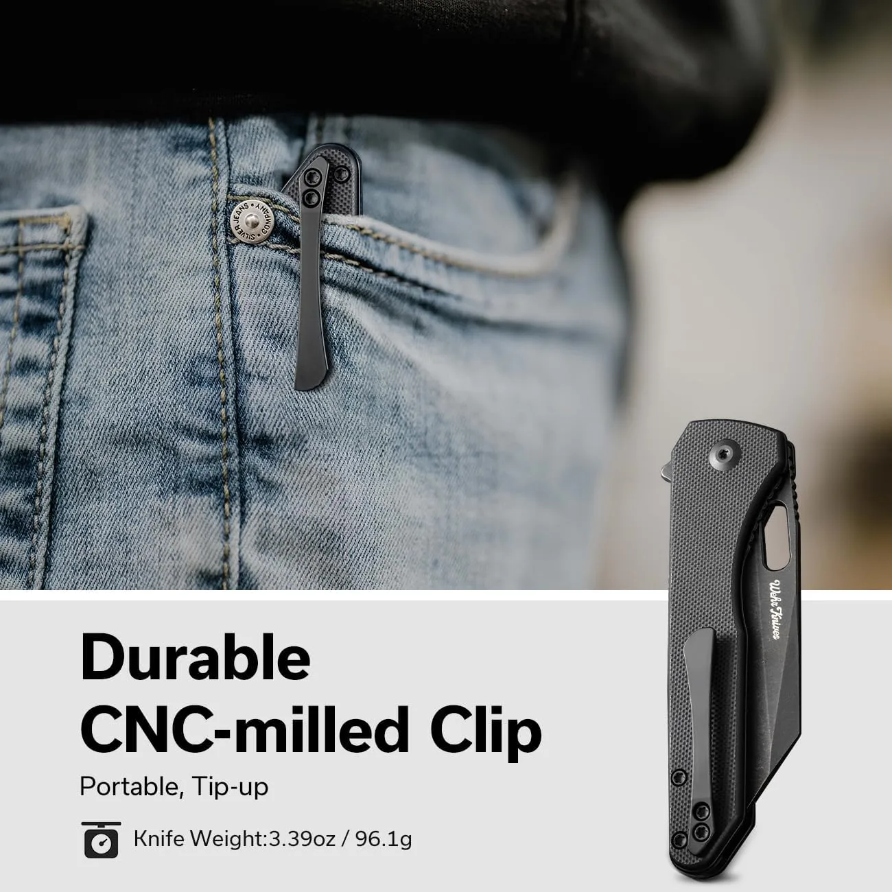 CIVIVI Nugz Folding Pocket Knife for EDC, 3.17" Reverse Tanto Blade C23060