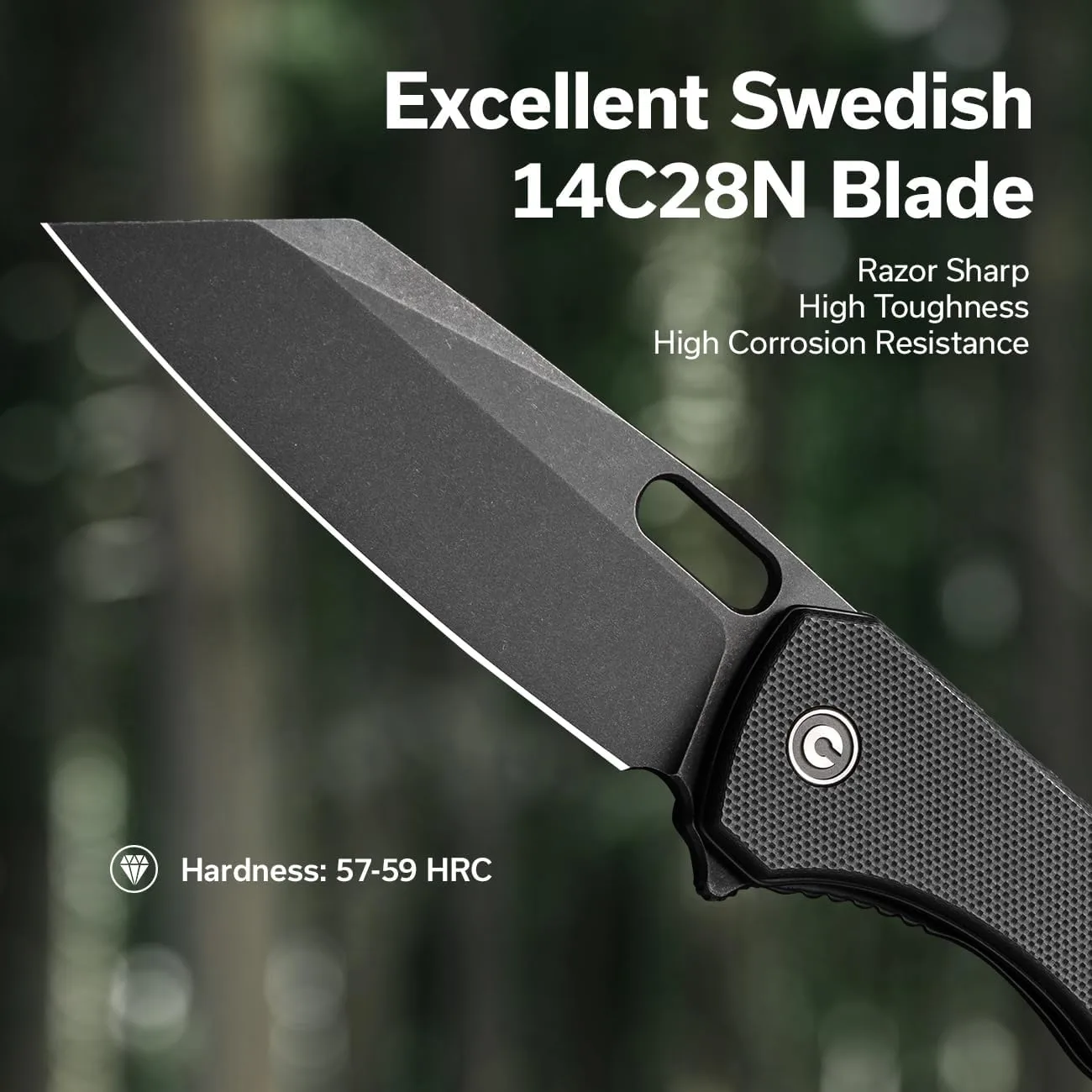 CIVIVI Nugz Folding Pocket Knife for EDC, 3.17" Reverse Tanto Blade C23060