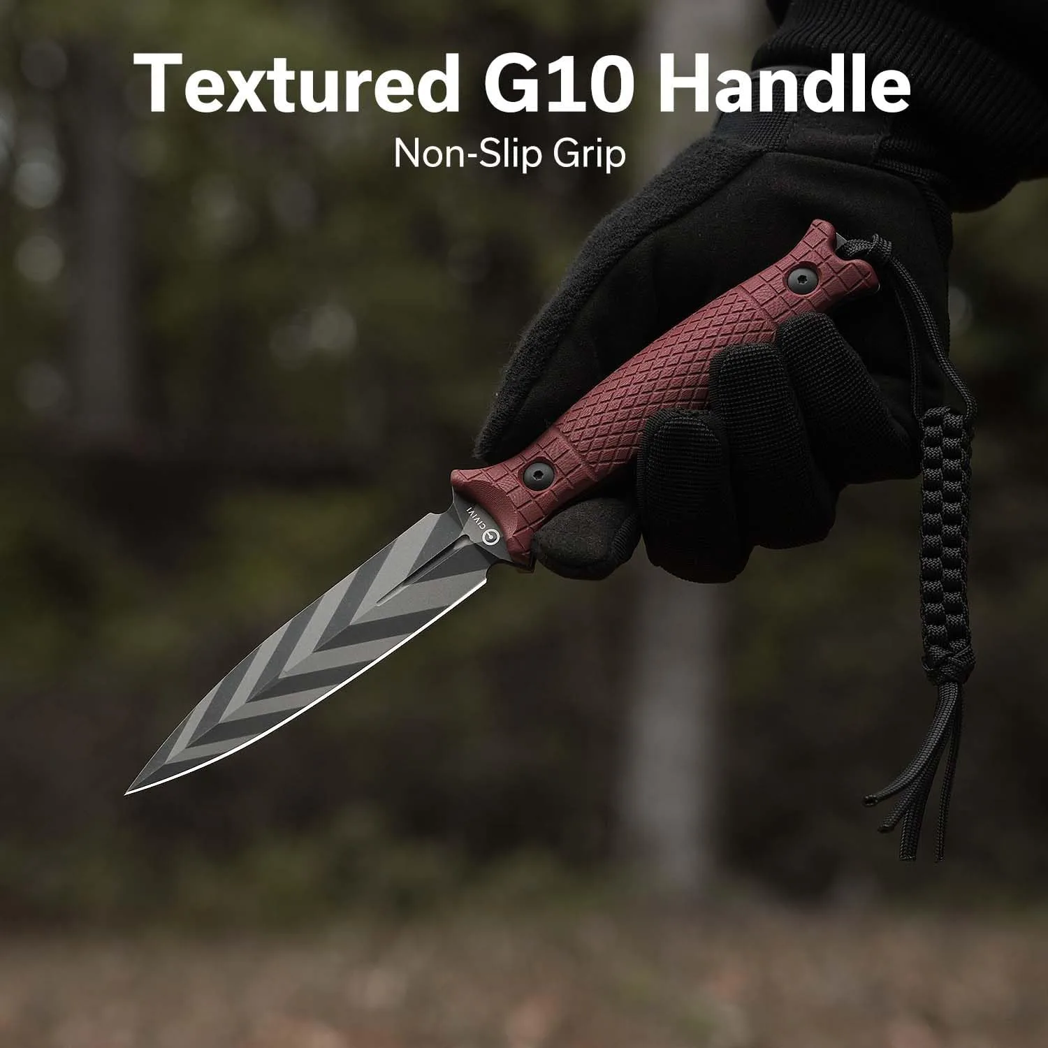 CIVIVI Perfrico Fixed Blade Knife 4.49" Single-edge 14C28N Full Tang Textured G10 Handle with Kydex Sheath