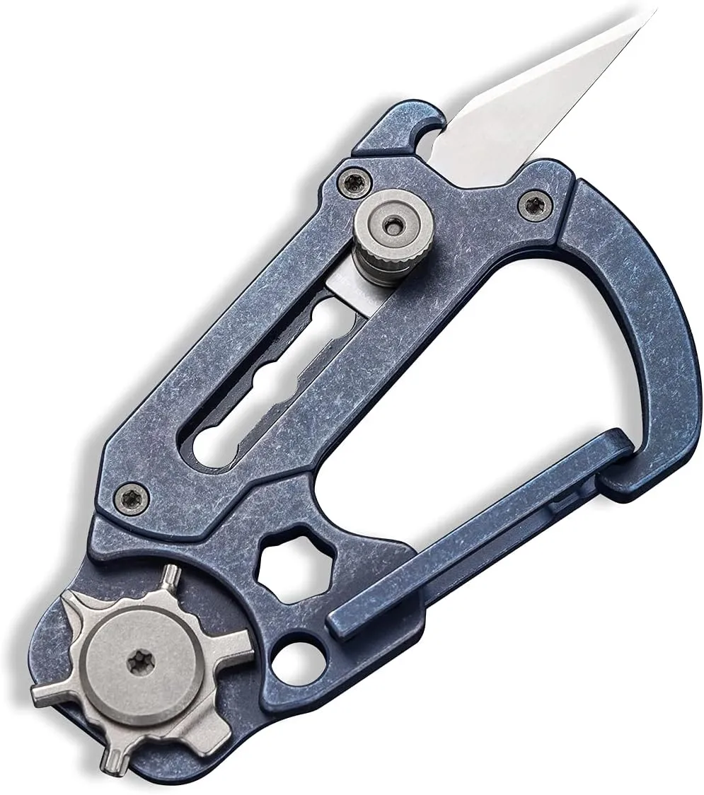 CIVIVI Polymorph Titanium Carabiner Multi-Tool with Utility Blade, Bottle Opener and Screwdriver