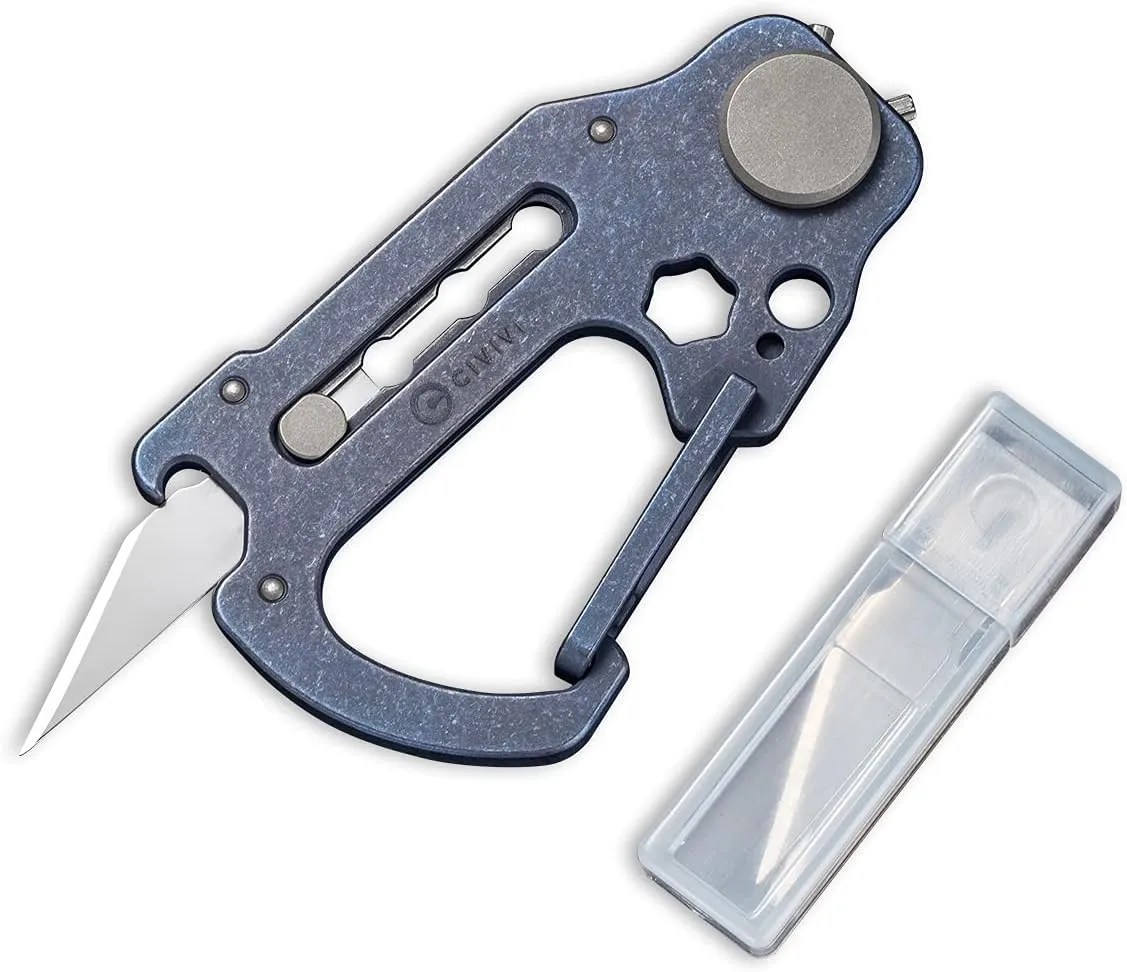 CIVIVI Polymorph Titanium Carabiner Multi-Tool with Utility Blade, Bottle Opener and Screwdriver