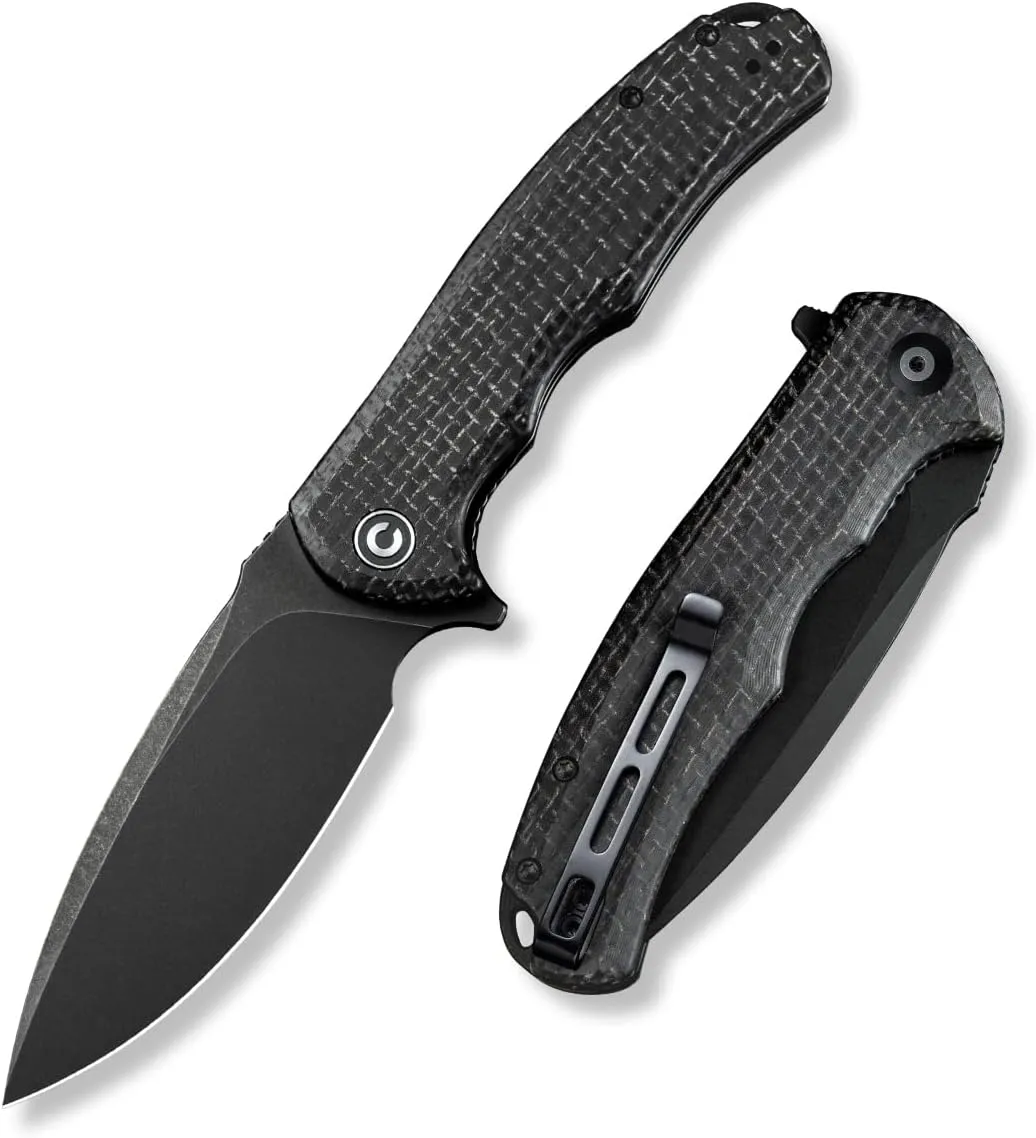 CIVIVI Praxis Flipper Folding Pocket Knife, 3.75" Black Stonewashed 9Cr18MoV
