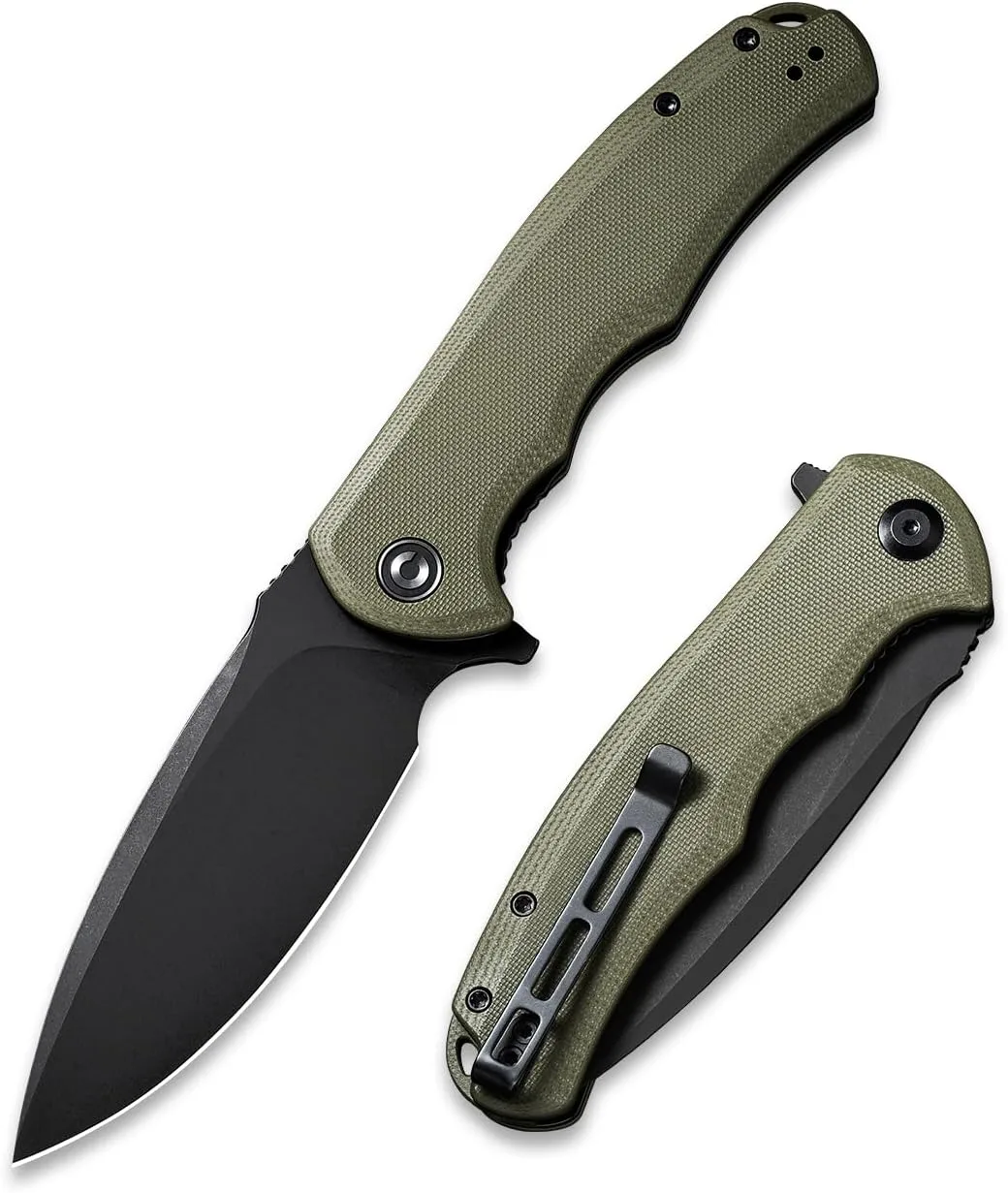 CIVIVI Praxis Flipper Folding Pocket Knife, 3.75" Black Stonewashed 9Cr18MoV