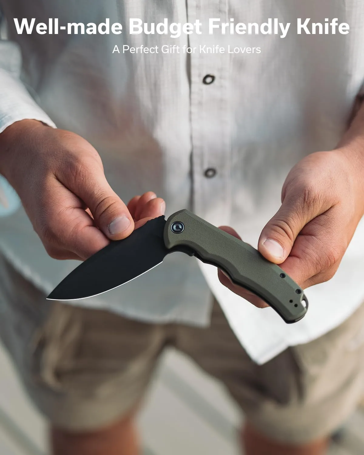 CIVIVI Praxis Flipper Folding Pocket Knife, 3.75" Black Stonewashed 9Cr18MoV