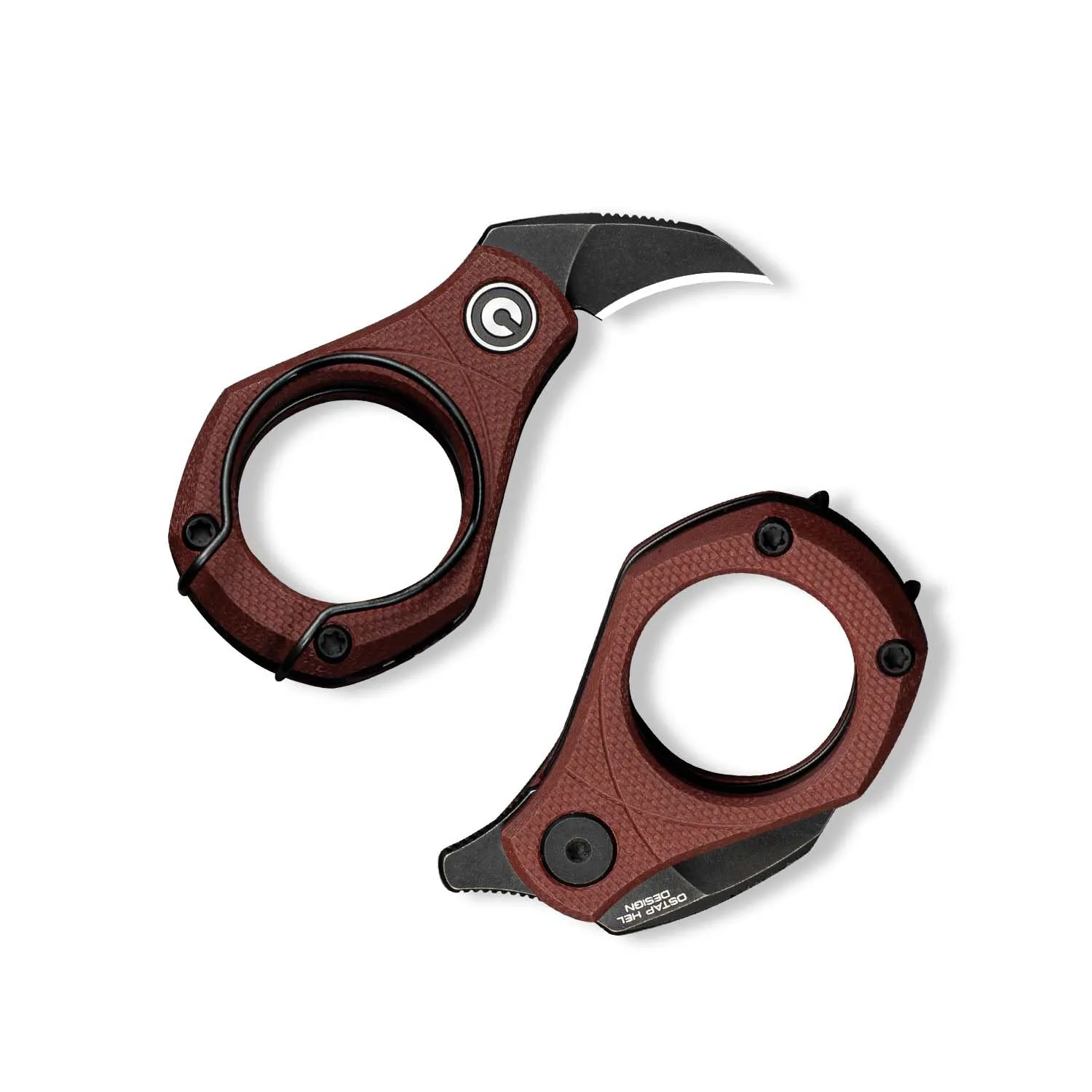 CIVIVI Pyrus Mini Keychain Knife (1 Piece), Small EDC Pocket Folding Box Cutter with 14C28N Blade & Ringed G10 Handle