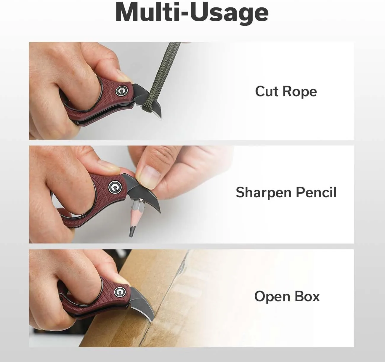 CIVIVI Pyrus Mini Keychain Knife (1 Piece), Small EDC Pocket Folding Box Cutter with 14C28N Blade & Ringed G10 Handle
