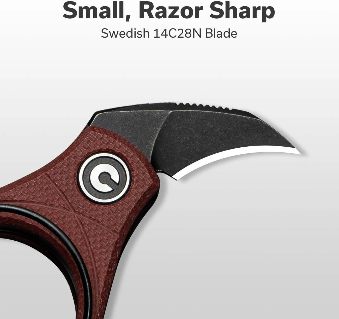 CIVIVI Pyrus Mini Keychain Knife (1 Piece), Small EDC Pocket Folding Box Cutter with 14C28N Blade & Ringed G10 Handle
