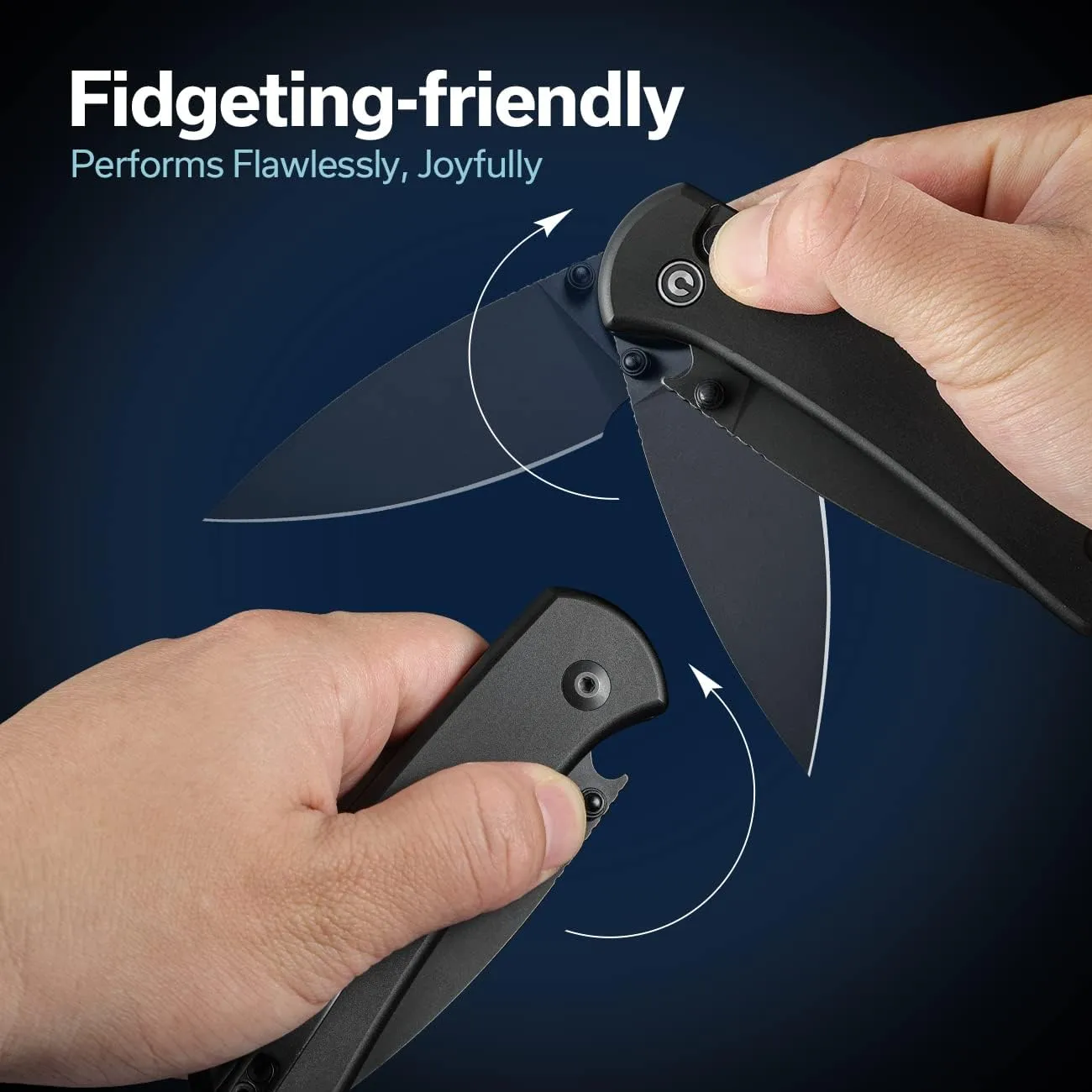 CIVIVI Qubit Pocket Folding Knife, Button Lock & Thumb Stud, 2.98" Blade, Aluminum Handle