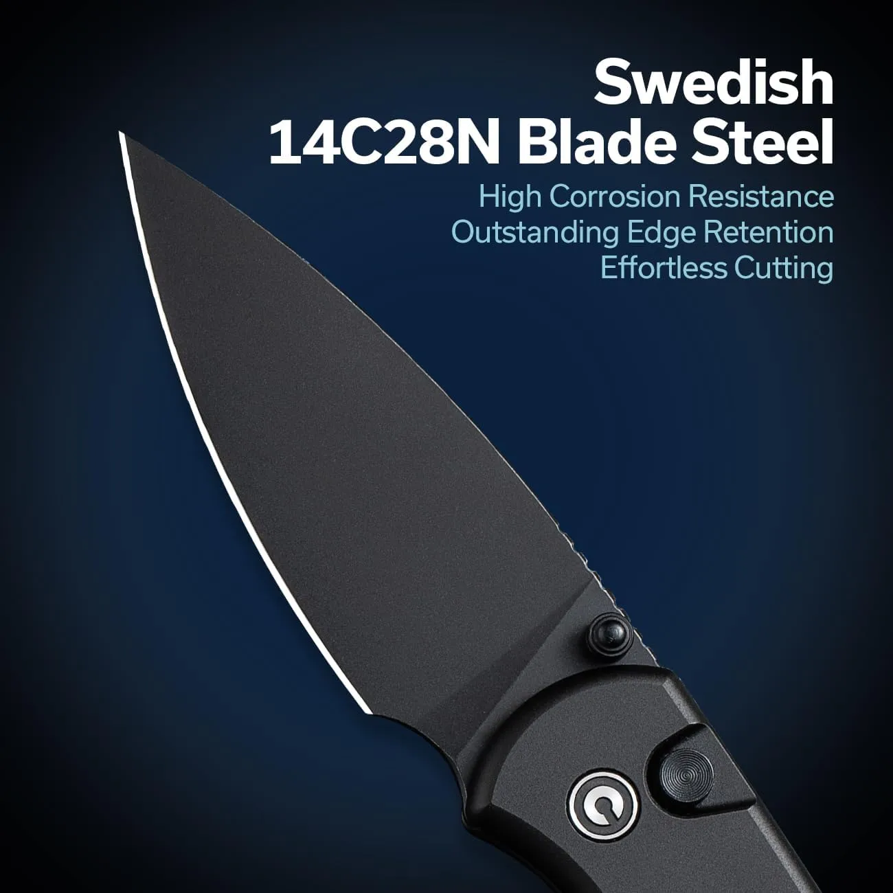 CIVIVI Qubit Pocket Folding Knife, Button Lock & Thumb Stud, 2.98" Blade, Aluminum Handle