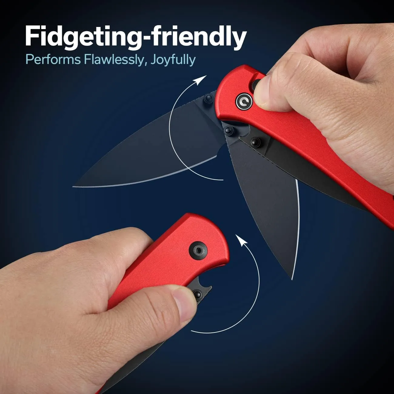 CIVIVI Qubit Pocket Folding Knife, Button Lock & Thumb Stud, 2.98" Blade, Aluminum Handle