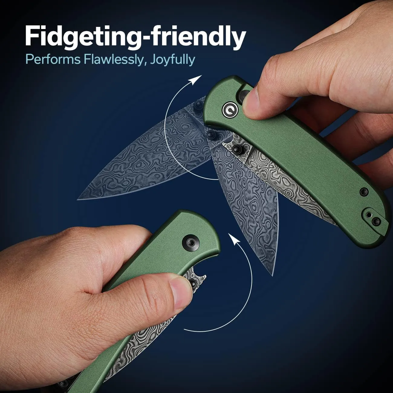 CIVIVI Qubit Pocket Folding Knife, Button Lock & Thumb Stud, 2.98" Blade, Aluminum Handle