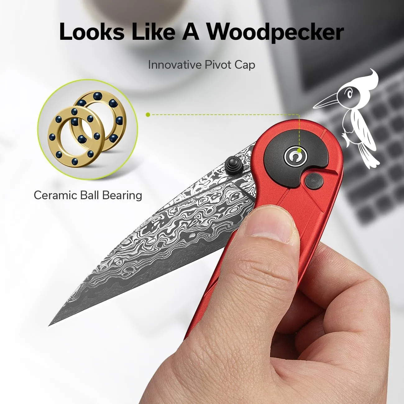 CIVIVI Starflare Pocket Knife, 3.3\" Folding Button Lock