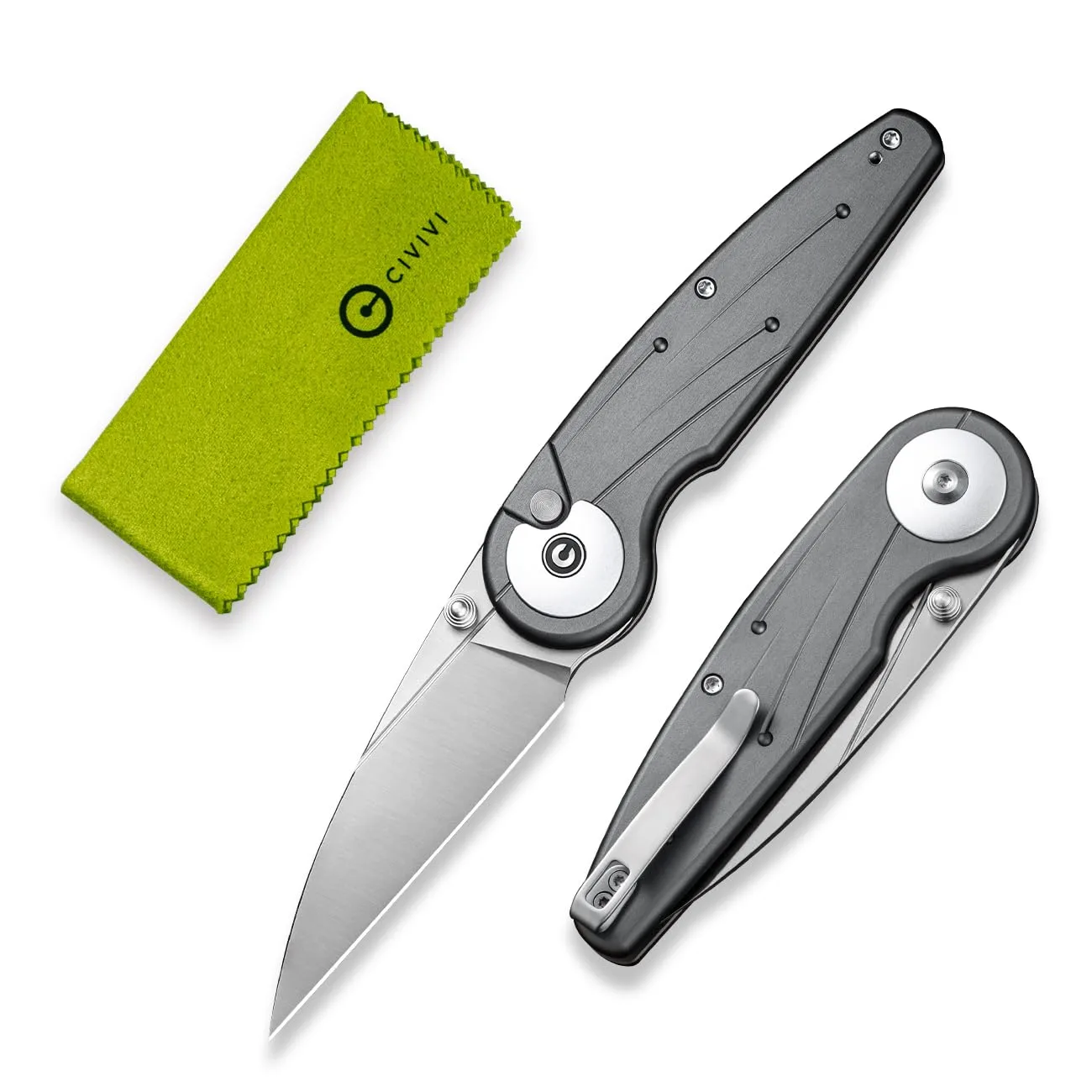 CIVIVI Starflare Pocket Knife, 3.3\" Folding Button Lock