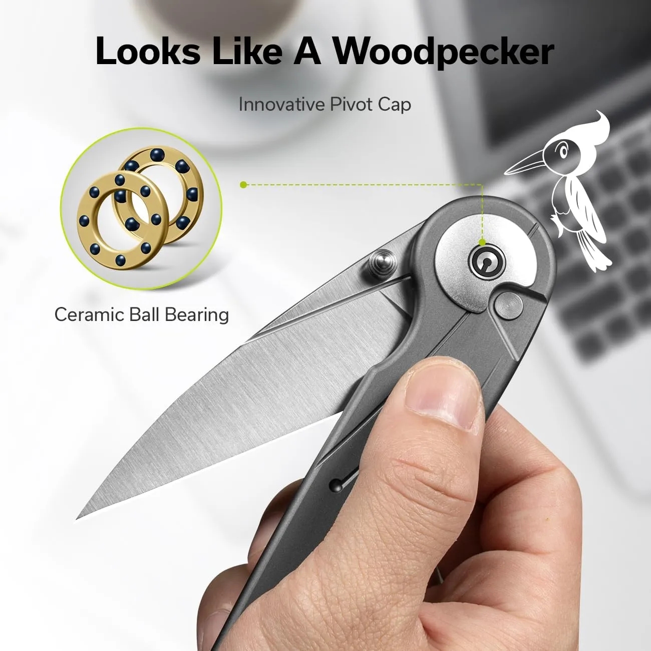 CIVIVI Starflare Pocket Knife, 3.3\" Folding Button Lock