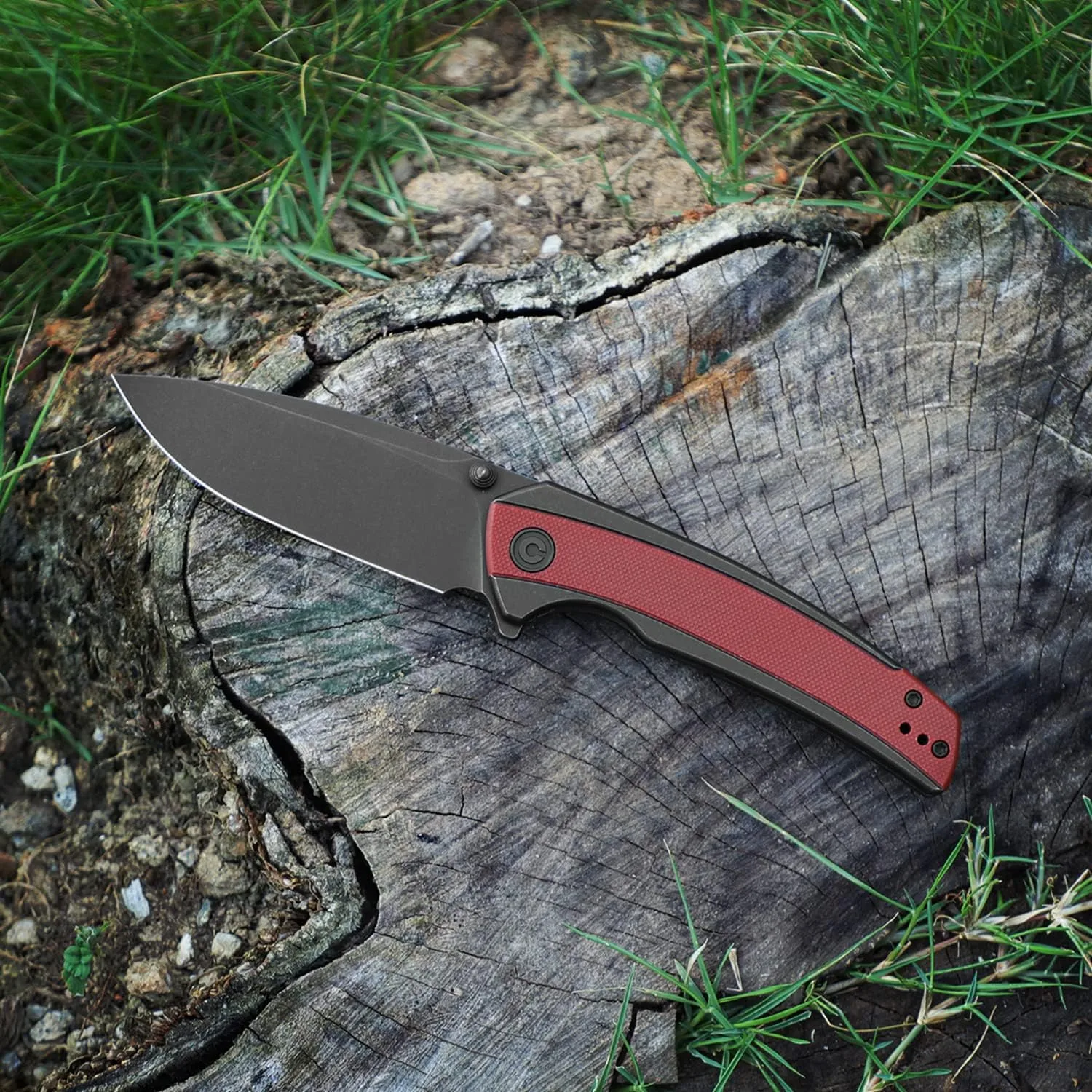 CIVIVI Teraxe Pocket Knife for EDC, 3.48-in Nitro-V Blade One Size Burgundy